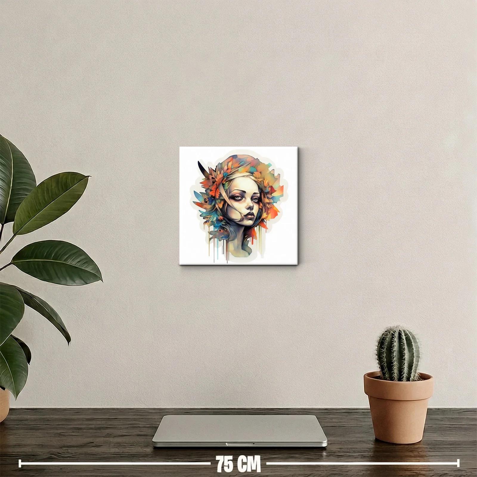 Retrato femenino con vibrantes hojas de colores — miniatura 2