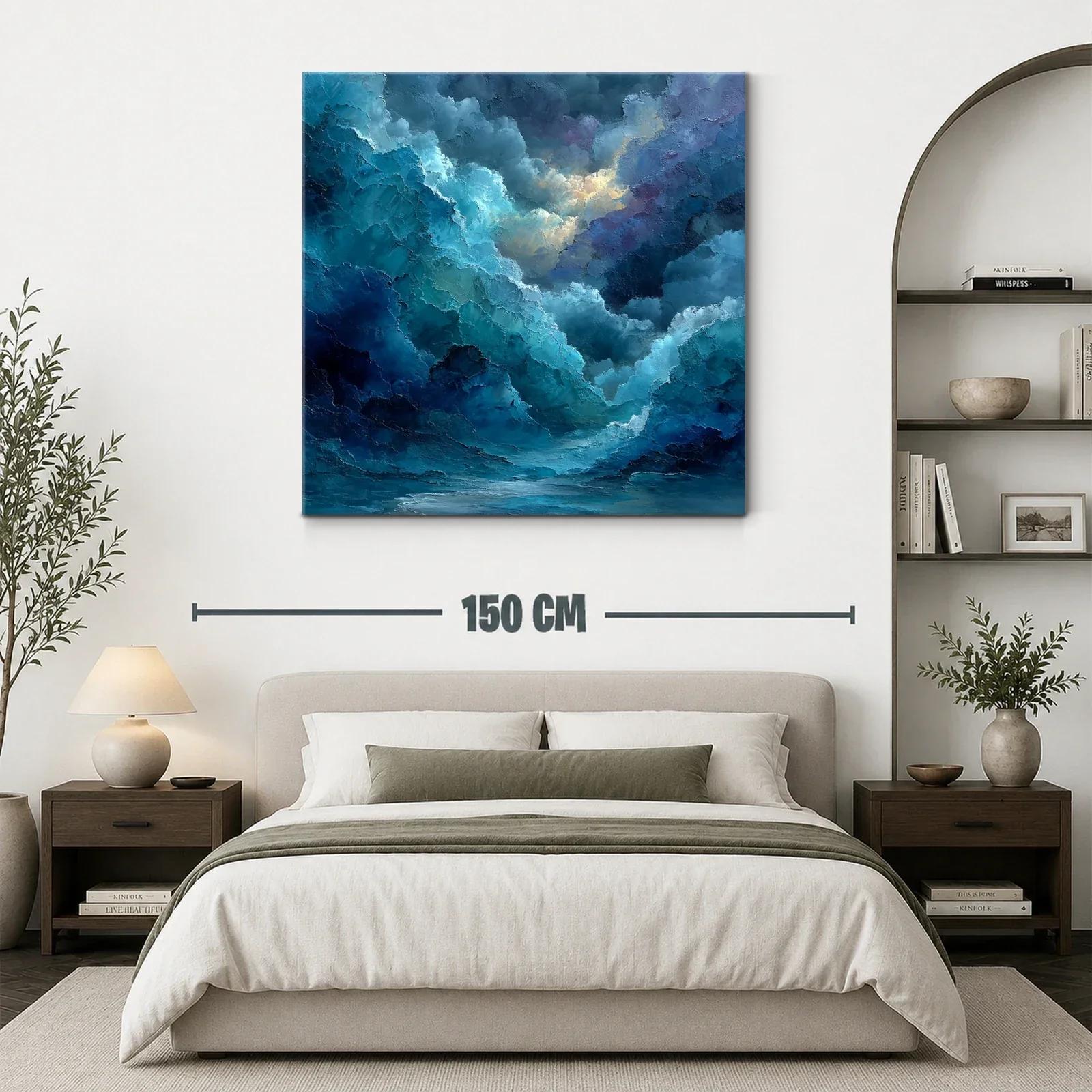 Cielo tormentoso con tonos azules y toque de luz cálida — miniatura 3