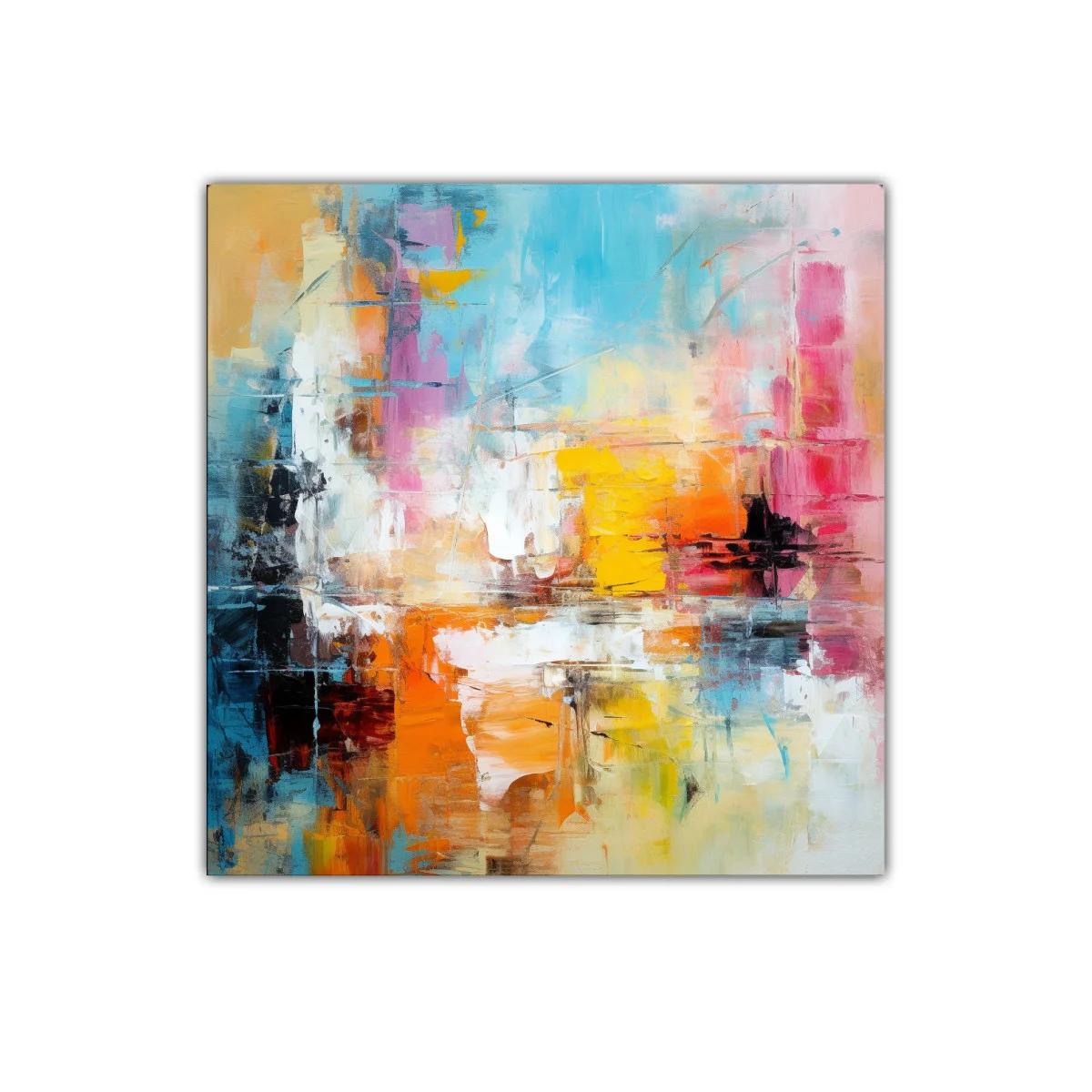 Cuadro decorativo de arte abstracto en tonos vibrantes