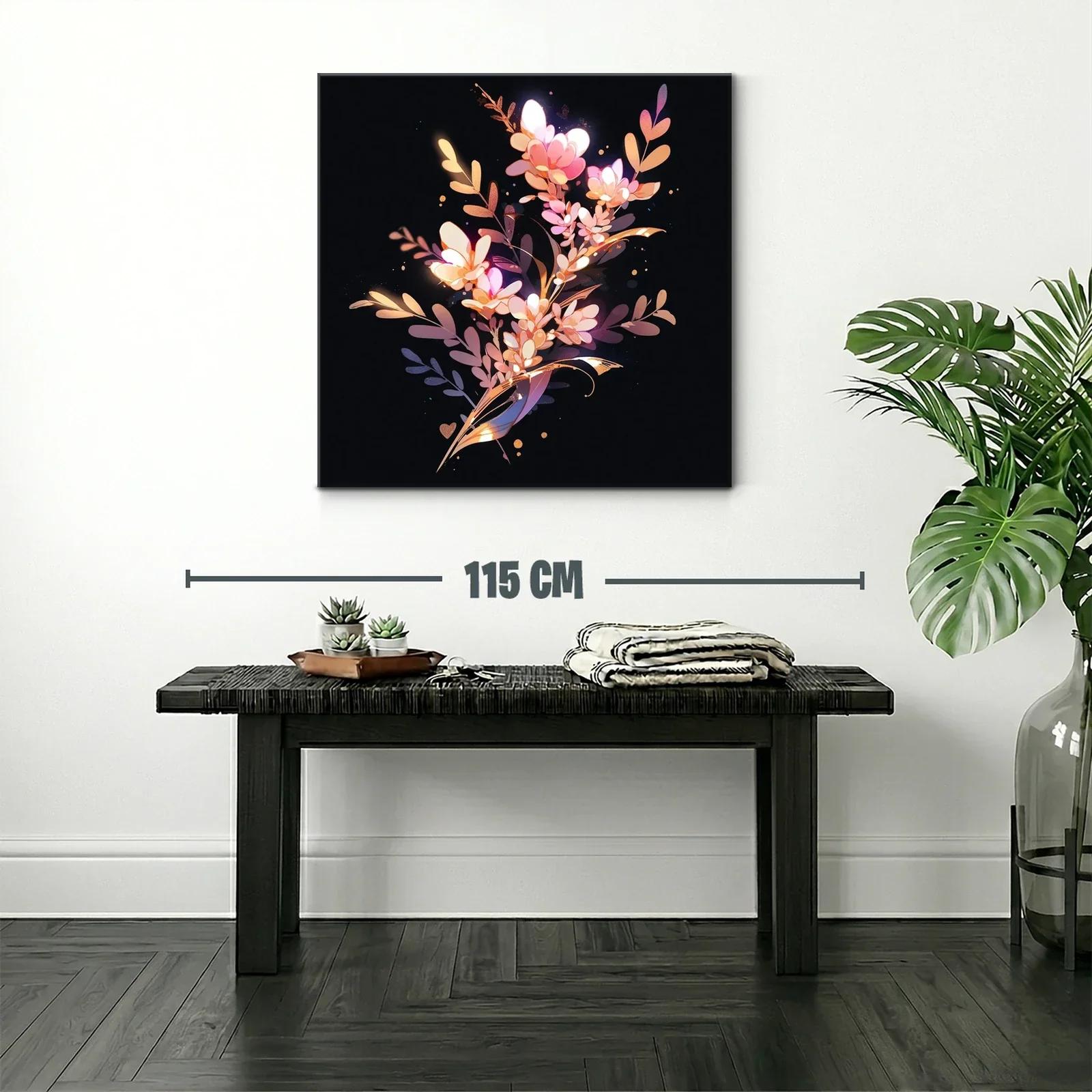 Flores iluminadas sobre fondo oscuro para elegancia sutil — miniatura 2