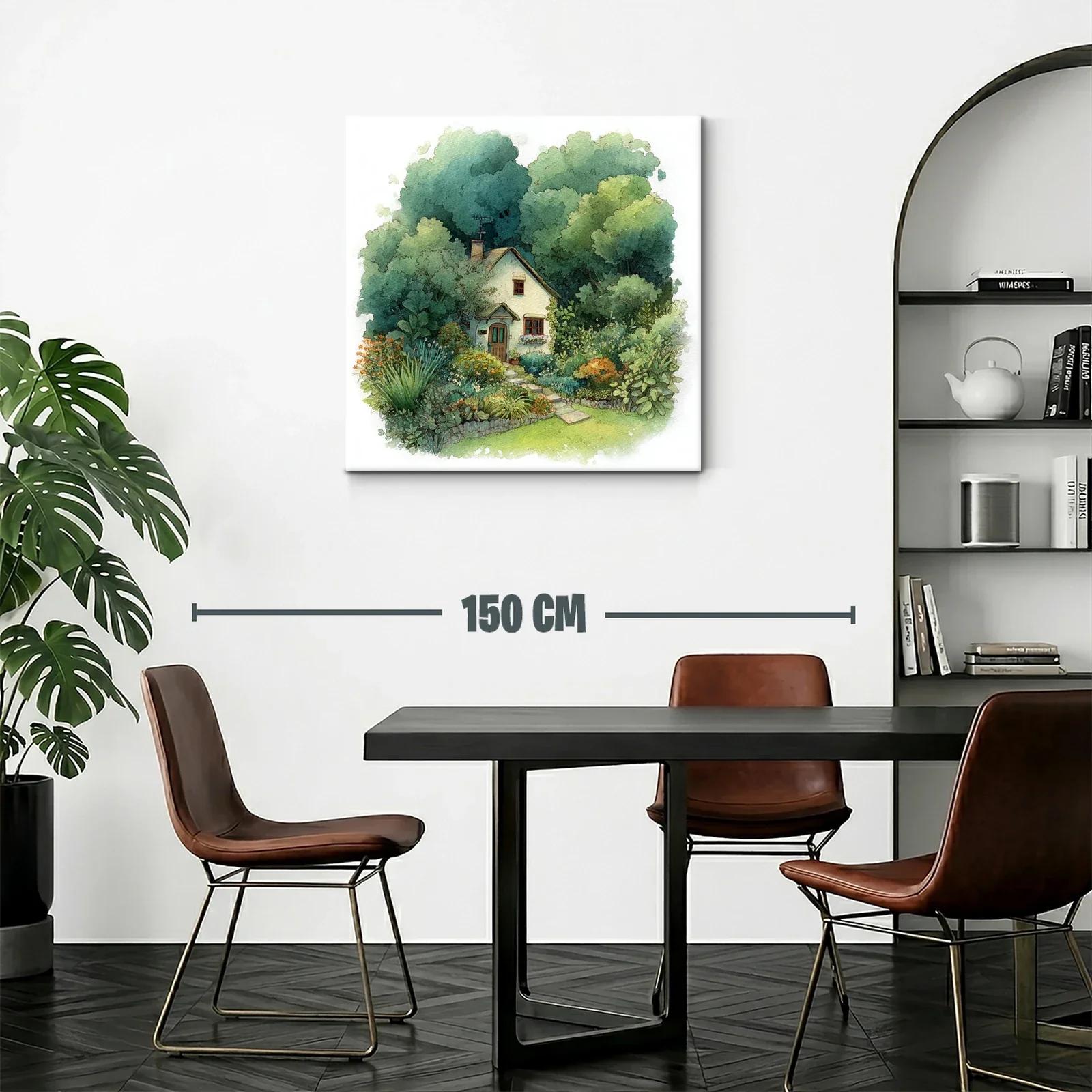 Paisaje de casa rural rodeada de jardín exuberante — miniatura 2