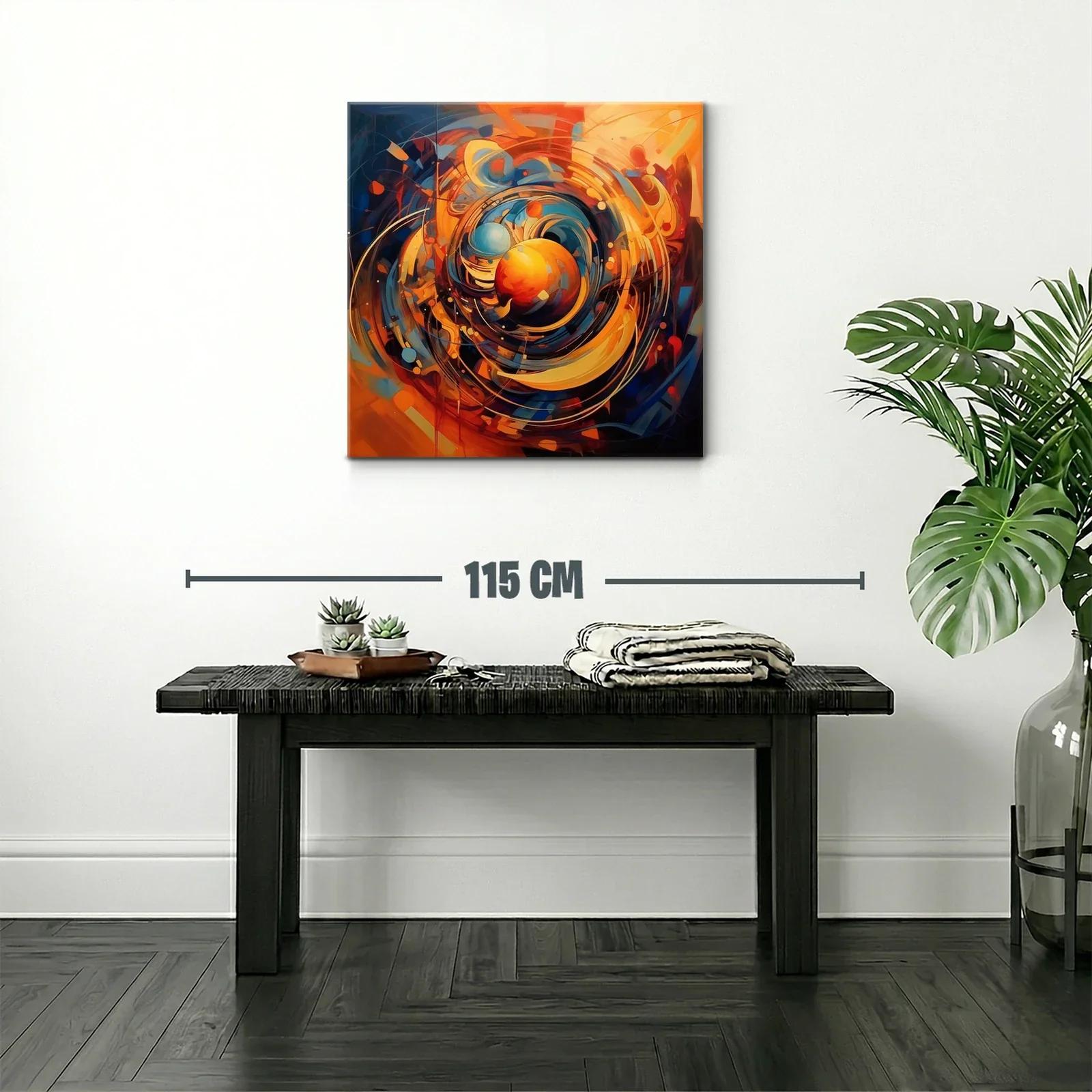 Cuadro abstracto con energía y movimiento en tonos cálidos — miniatura 2