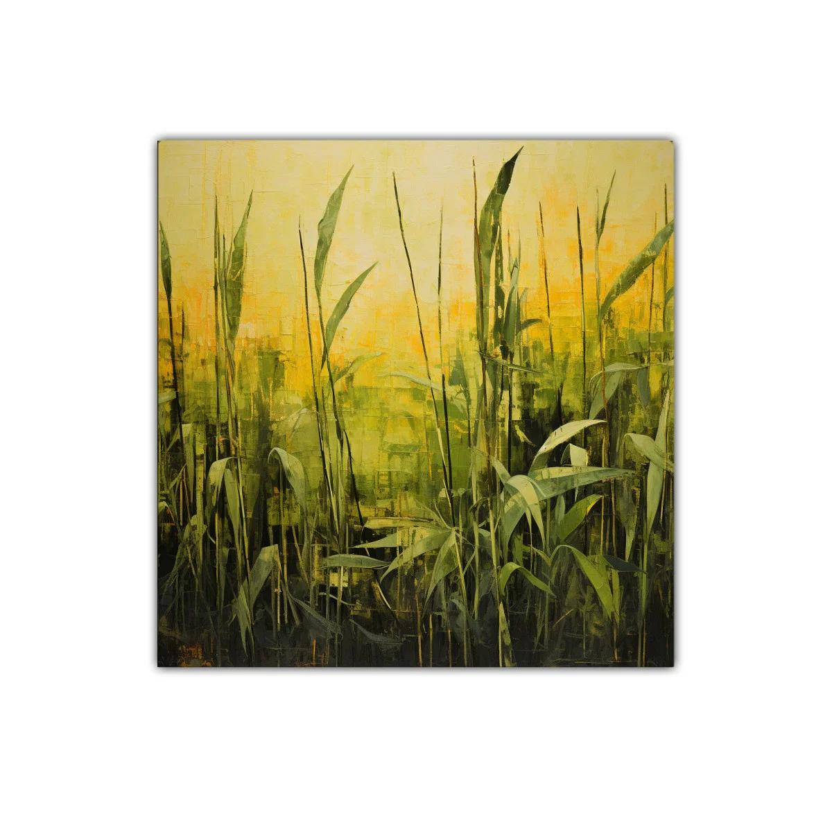 Cuadro decorativo con naturaleza y tonos verdes y amarillos — imagen principal