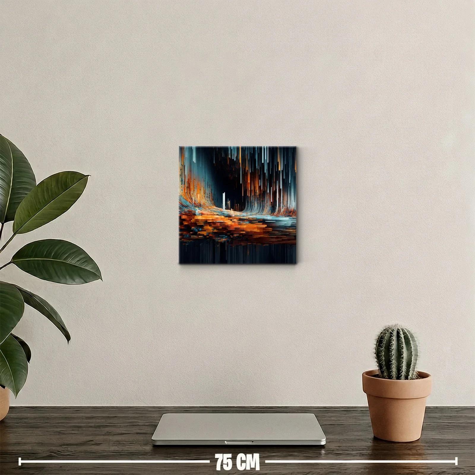 Composición abstracta vibrante con tonos cálidos y fríos — miniatura 2