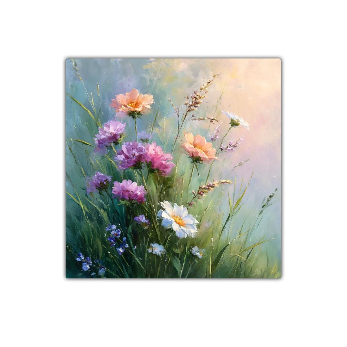 Cuadro decorativo con flores silvestres en tonos pastel — imagen principal