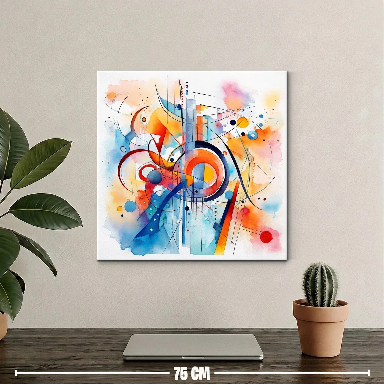 Composición abstracta en vibrantes tonos cálidos y fríos — miniatura 2