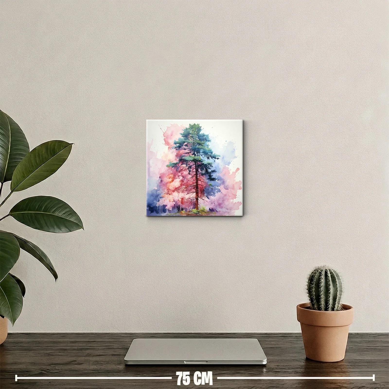 Árbol solitario con fondo vibrante en tonos pastel — miniatura 2