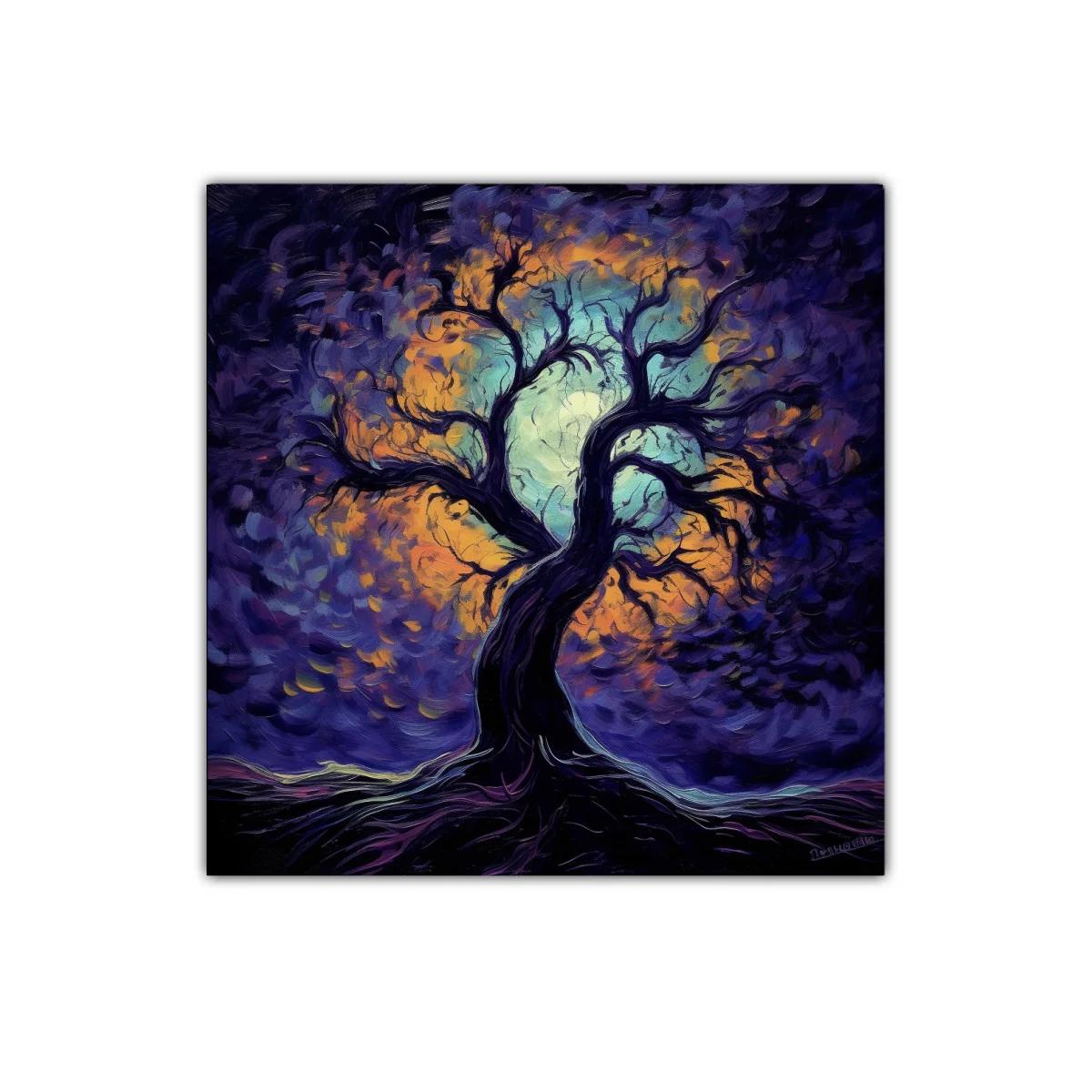 Árbol místico bajo la luz de luna vibrante — imagen principal