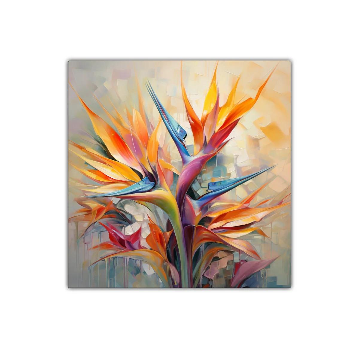 Cuadro decorativo con elegante flor colorida y vibrante