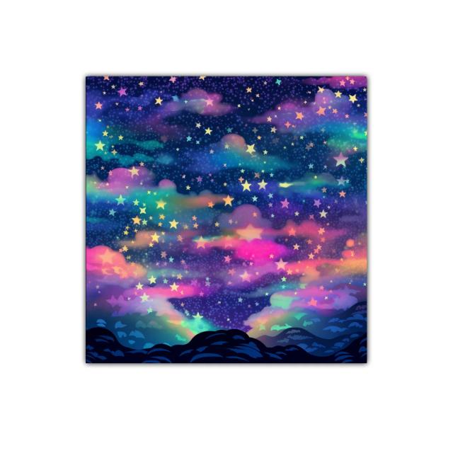 Cuadro decorativo cielos estrellados con tonos vibrantes