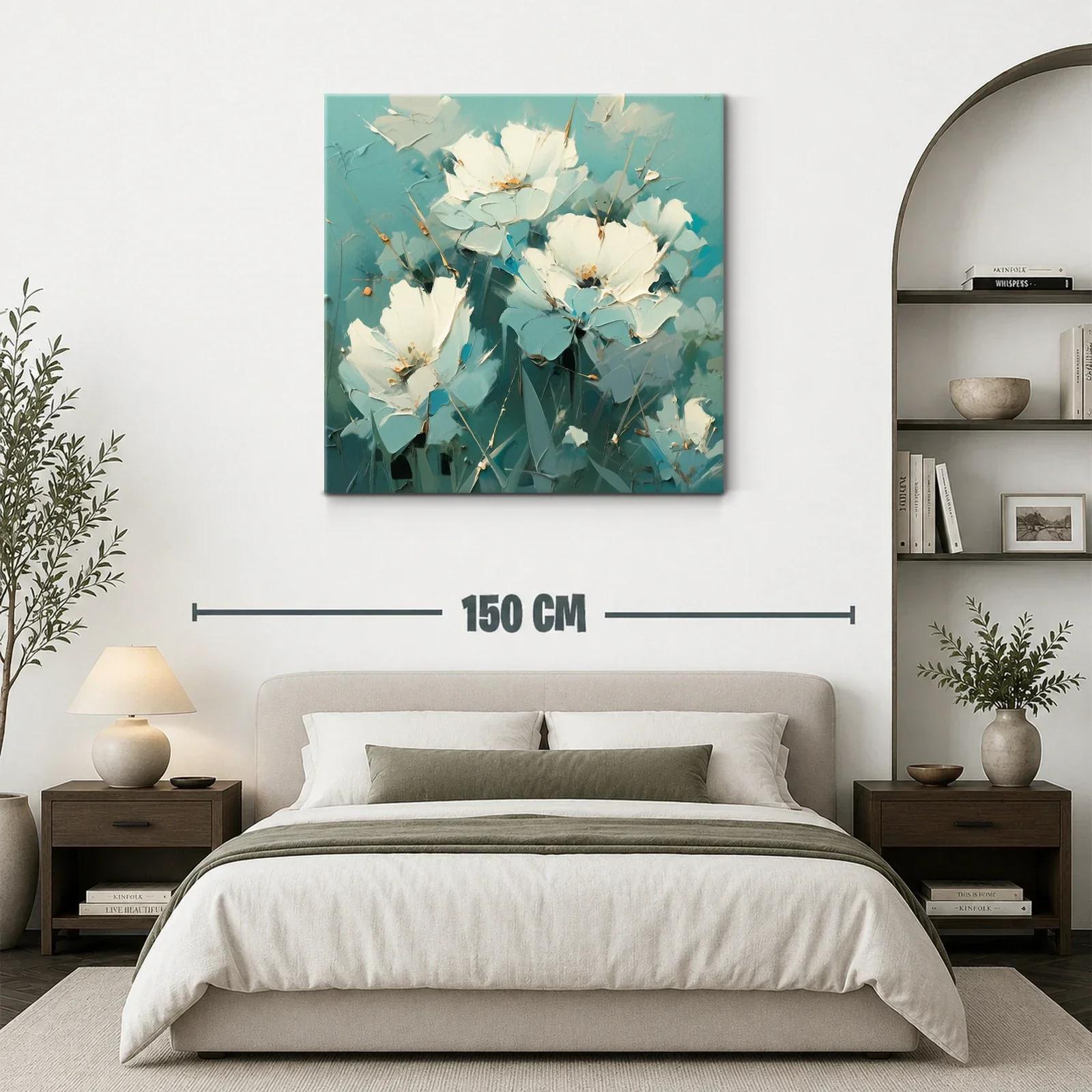 Flores blancas delicadas con fondo azul celeste — miniatura 3