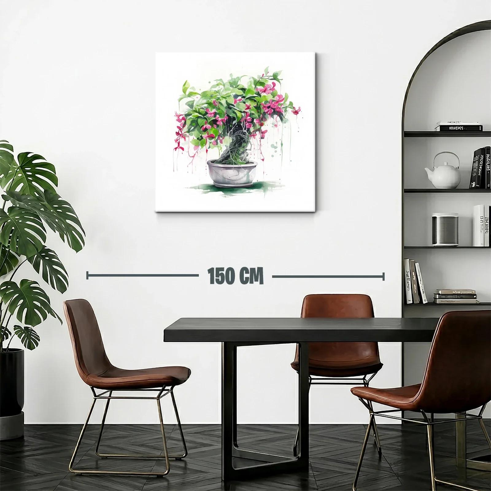 Bonsái con flores rosas y follaje exuberante — miniatura 2