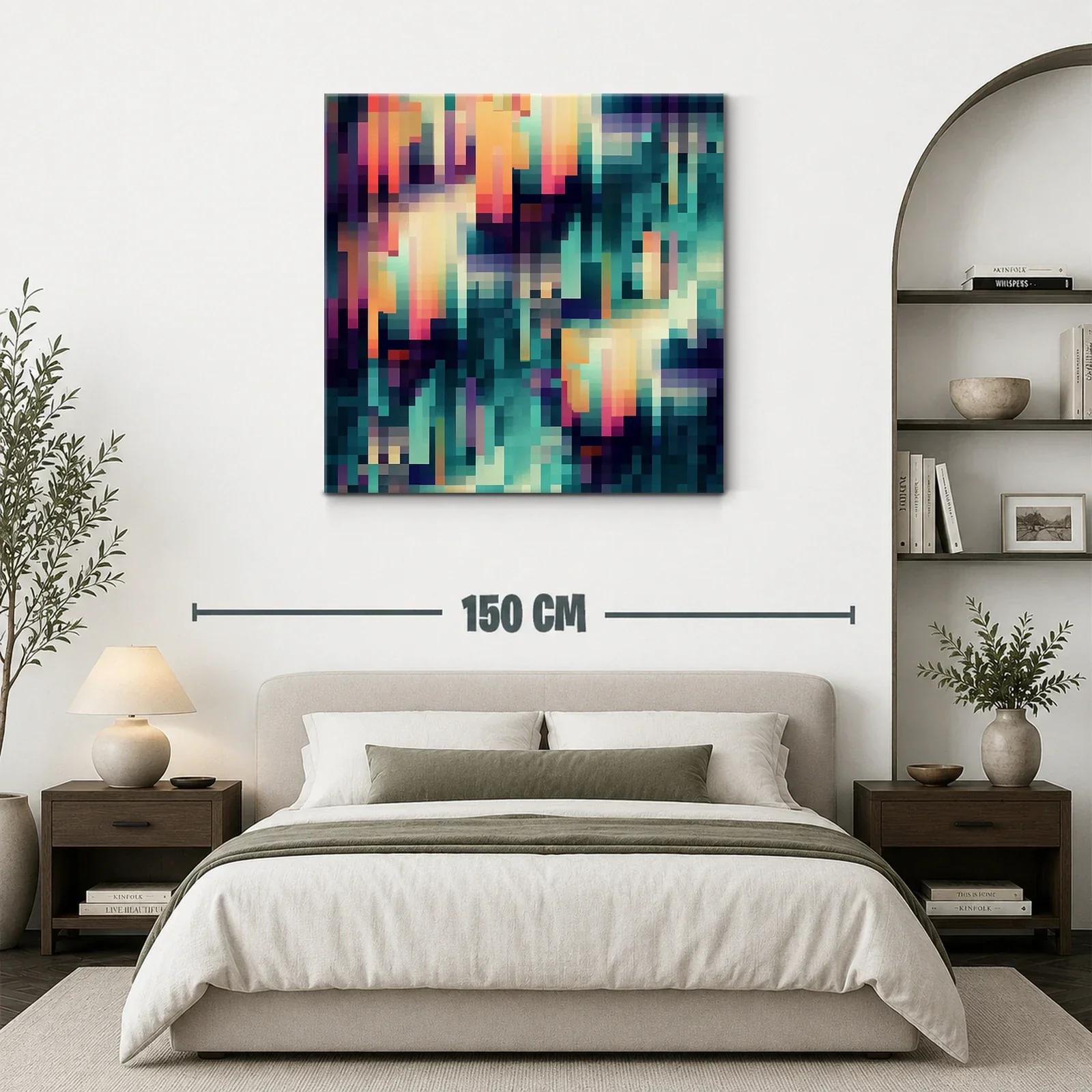 Composición abstracta en tonos cálidos y fríos vibrantes — miniatura 3