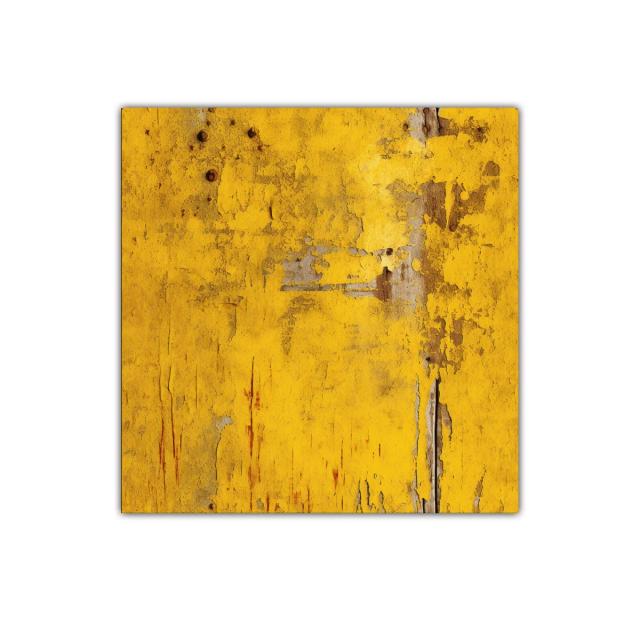Cuadro abstracto en tonos amarillos y ocres envejecidos
