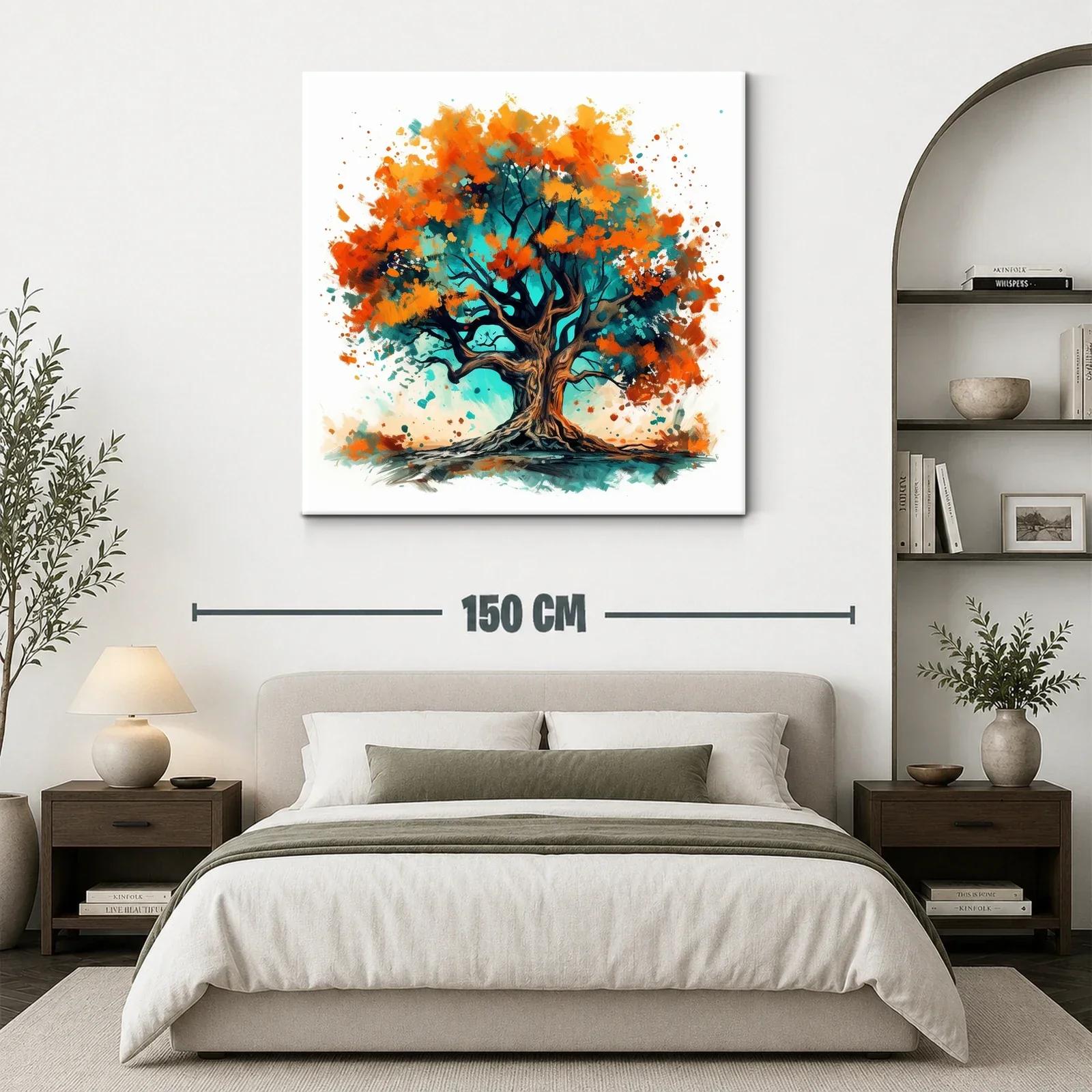 Árbol vibrante con tonos cálidos y frescos en composición dinámica — miniatura 3