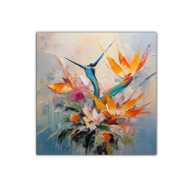 Explosión de pájaros exóticos en colores vibrantes