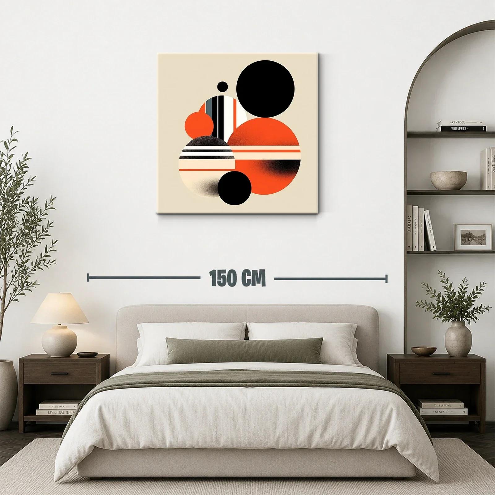 Composición geométrica con círculos en tonos negro y naranja — miniatura 3