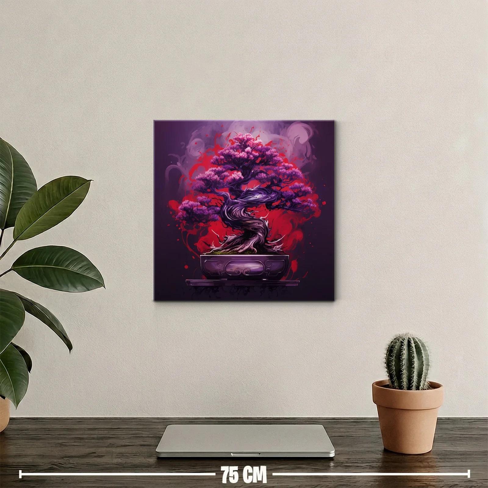 Árbol de Bonsái en Rojos y Morados Vibrantes — miniatura 2