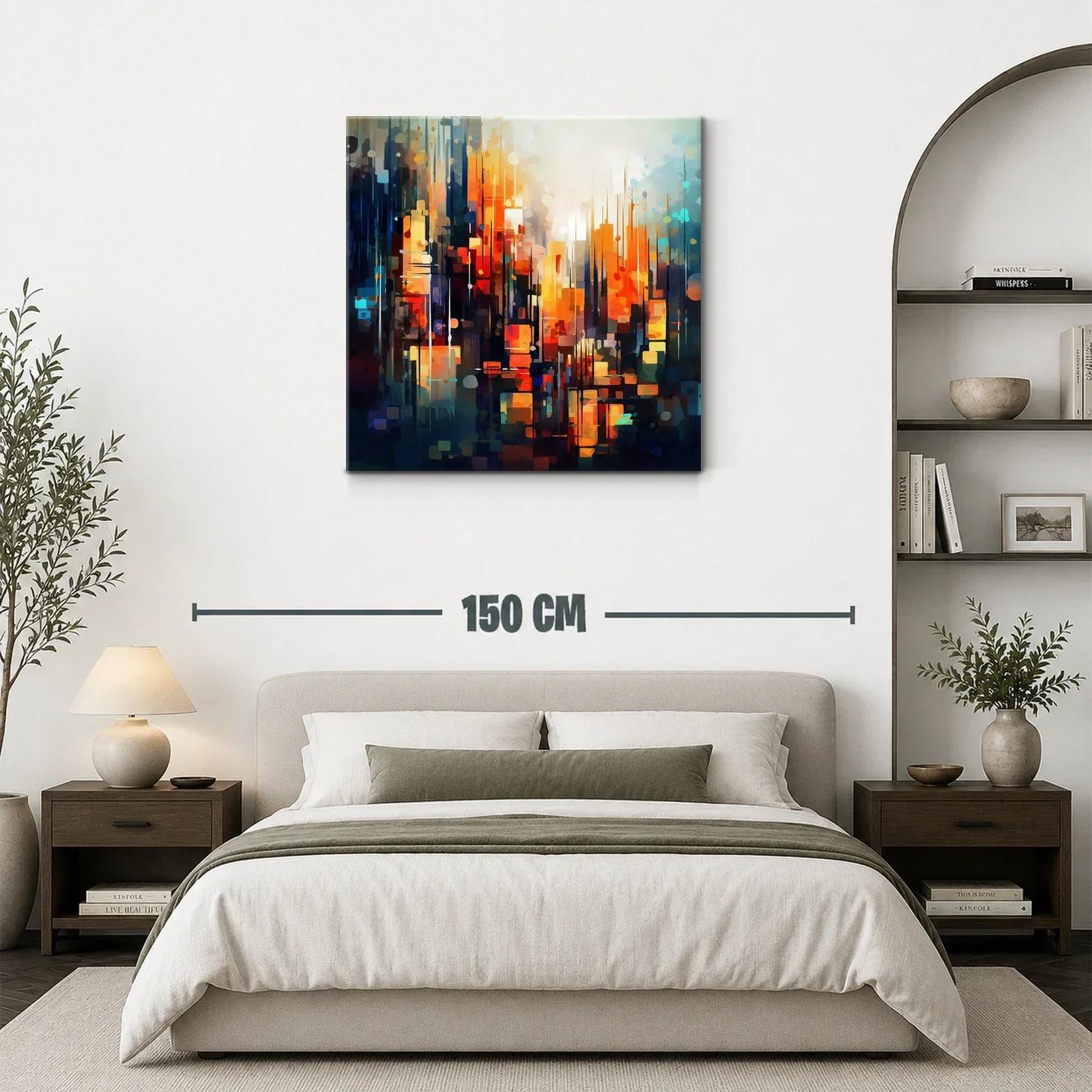 Abstracto urbano con vibrantes tonos cálidos y fríos equilibrados — miniatura 3