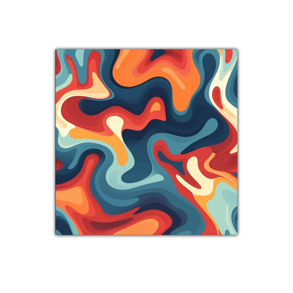 Cuadro abstracto con formas fluidas y vibrantes colores — miniatura 1