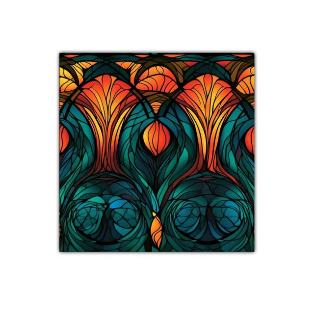 Diseño abstracto con vibrantes tonos cálidos y fríos en contraste