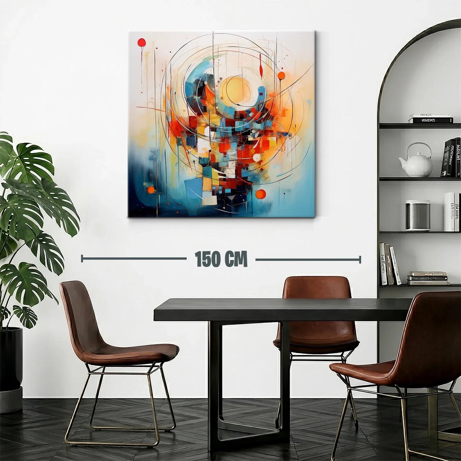 Composición abstracta con círculos y formas cuadradas vibrantes — miniatura 2