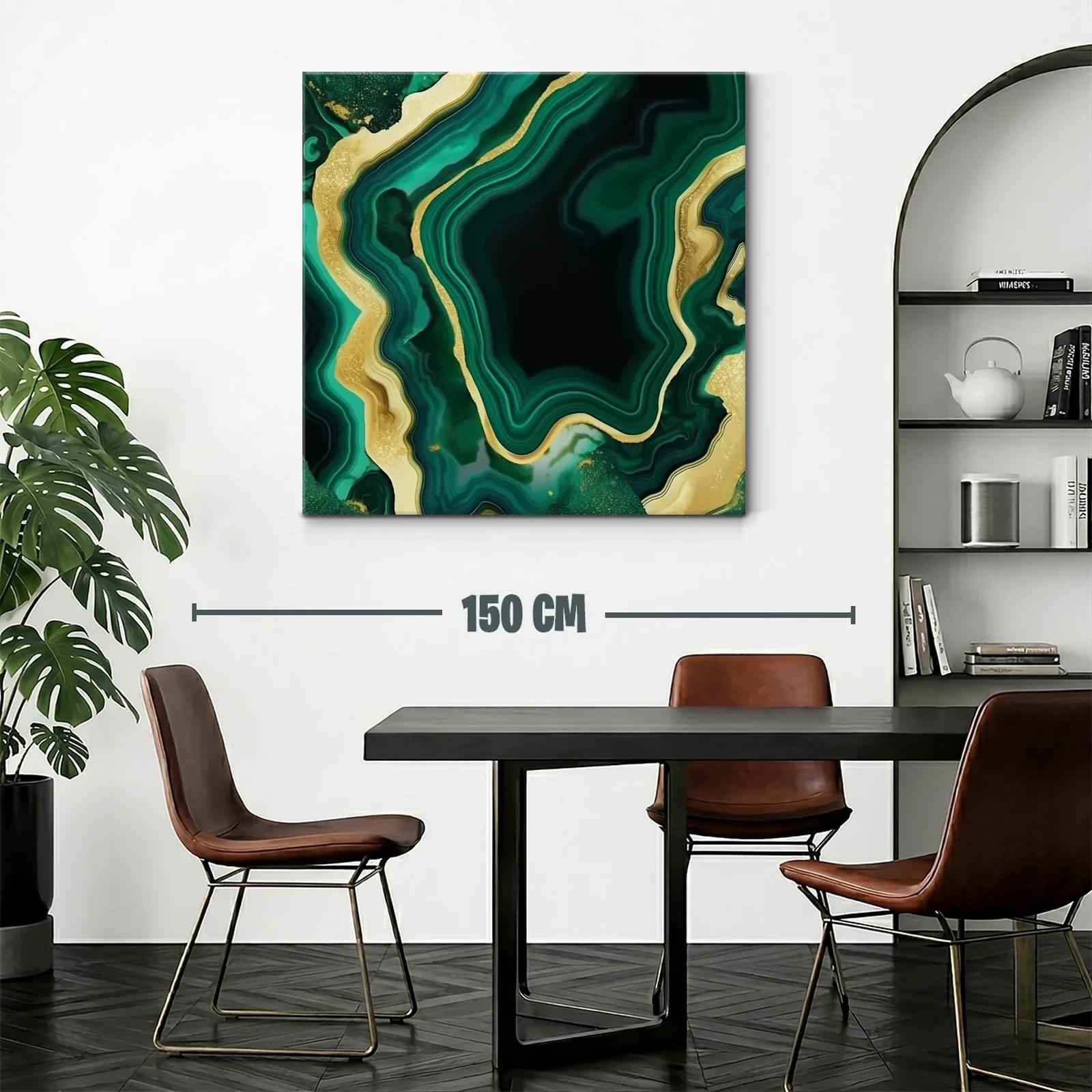 Diseño abstracto en tonos verdes con detalles dorados — miniatura 2