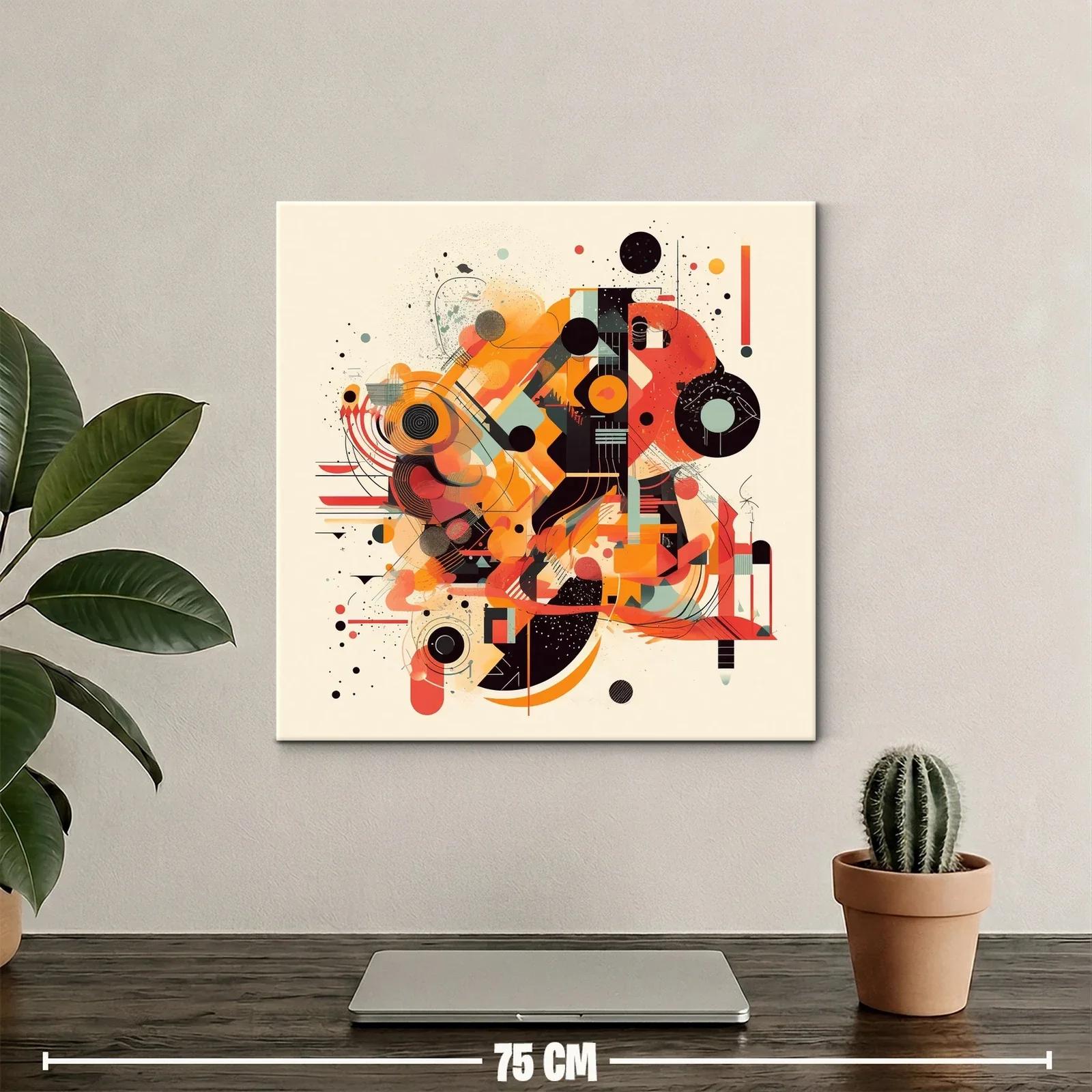 Composición abstracta vibrante en tonos cálidos y contrastes dinámicos — miniatura 2