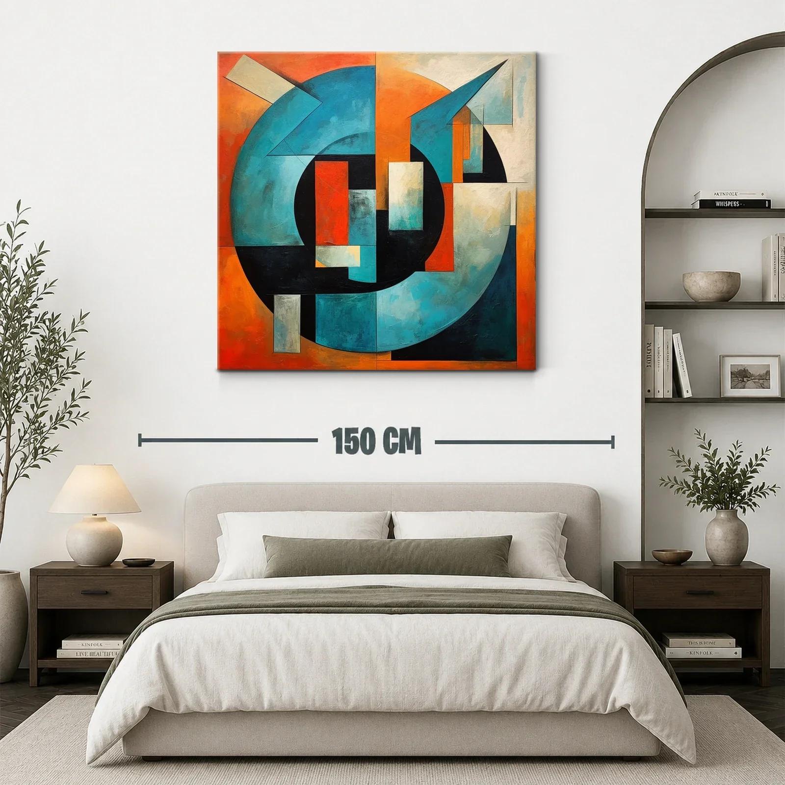 Composición abstracta geométrica en tonos azules y naranjas — miniatura 3