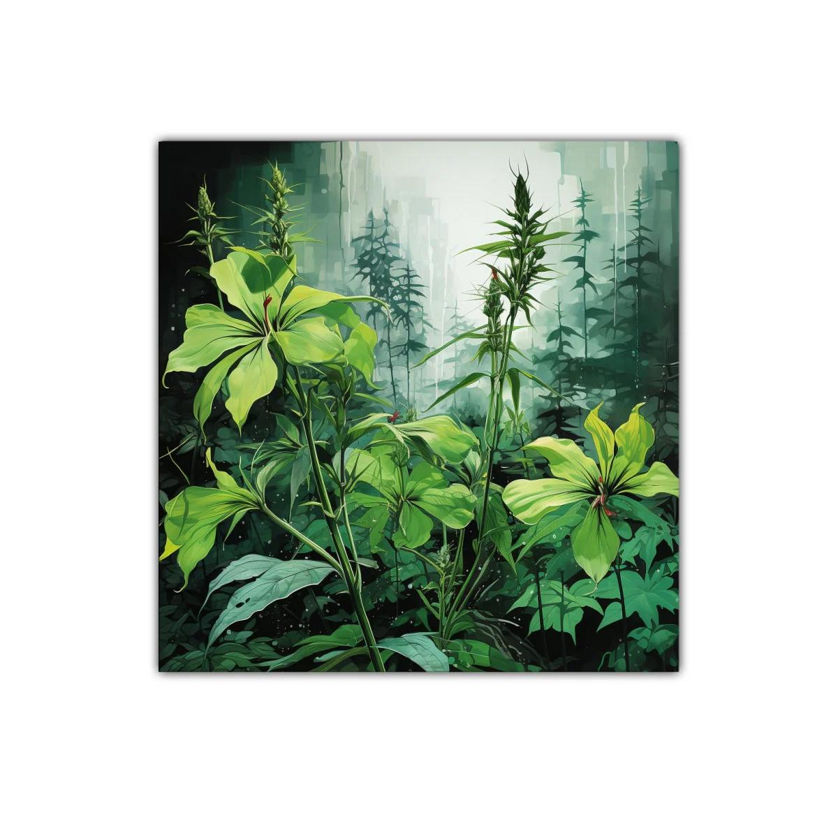 Cuadro decorativo con exuberante follaje verde natural — imagen principal