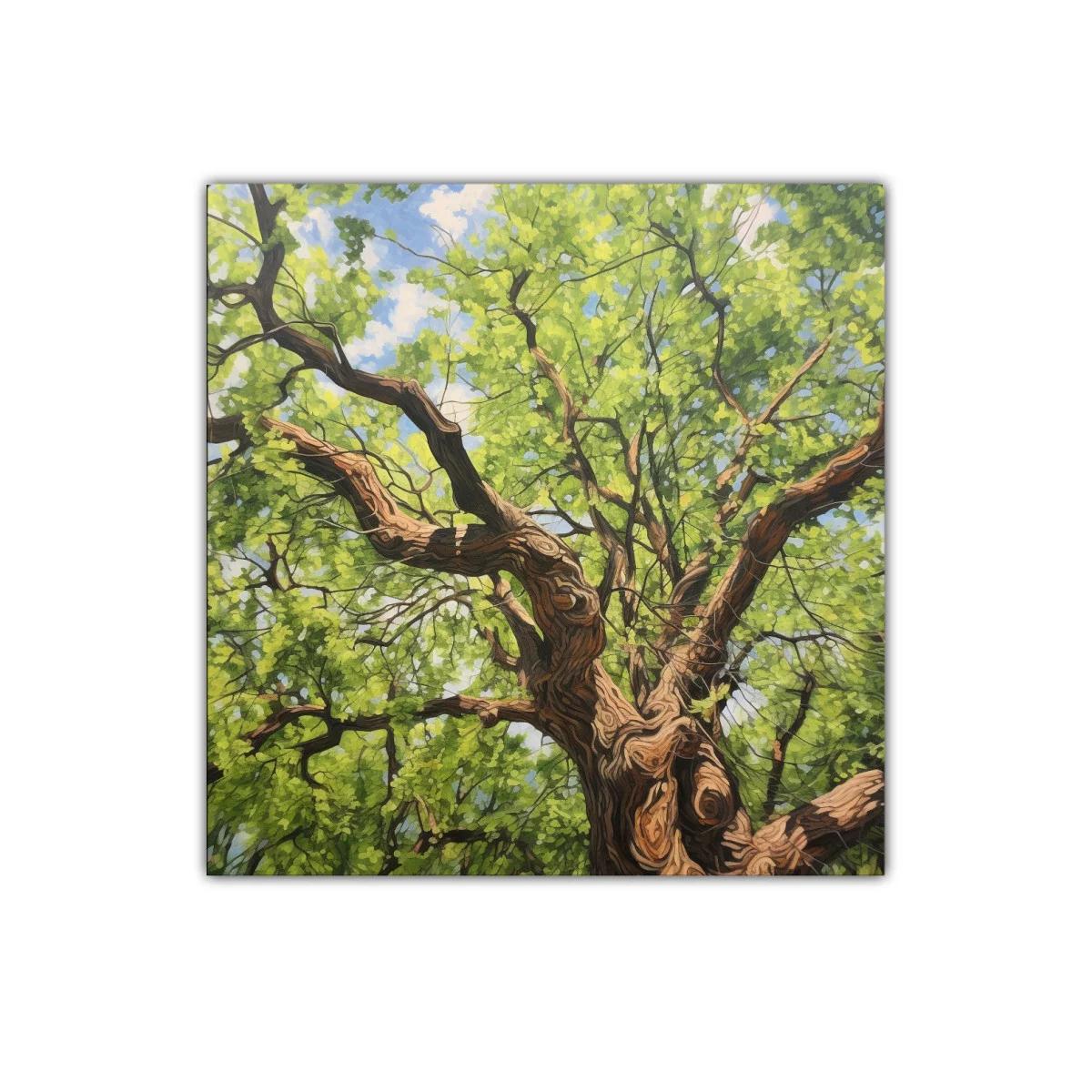 Cuadro decorativo árbol luminoso en primavera verde — imagen principal