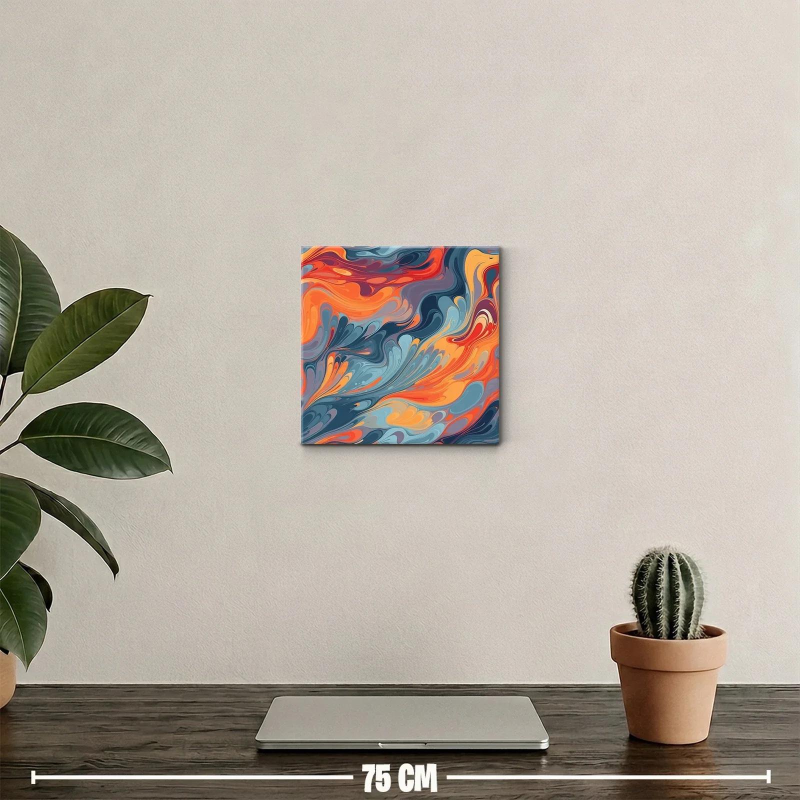 Arte abstracto con flujo vibrante en tonos cálidos y fríos — miniatura 2