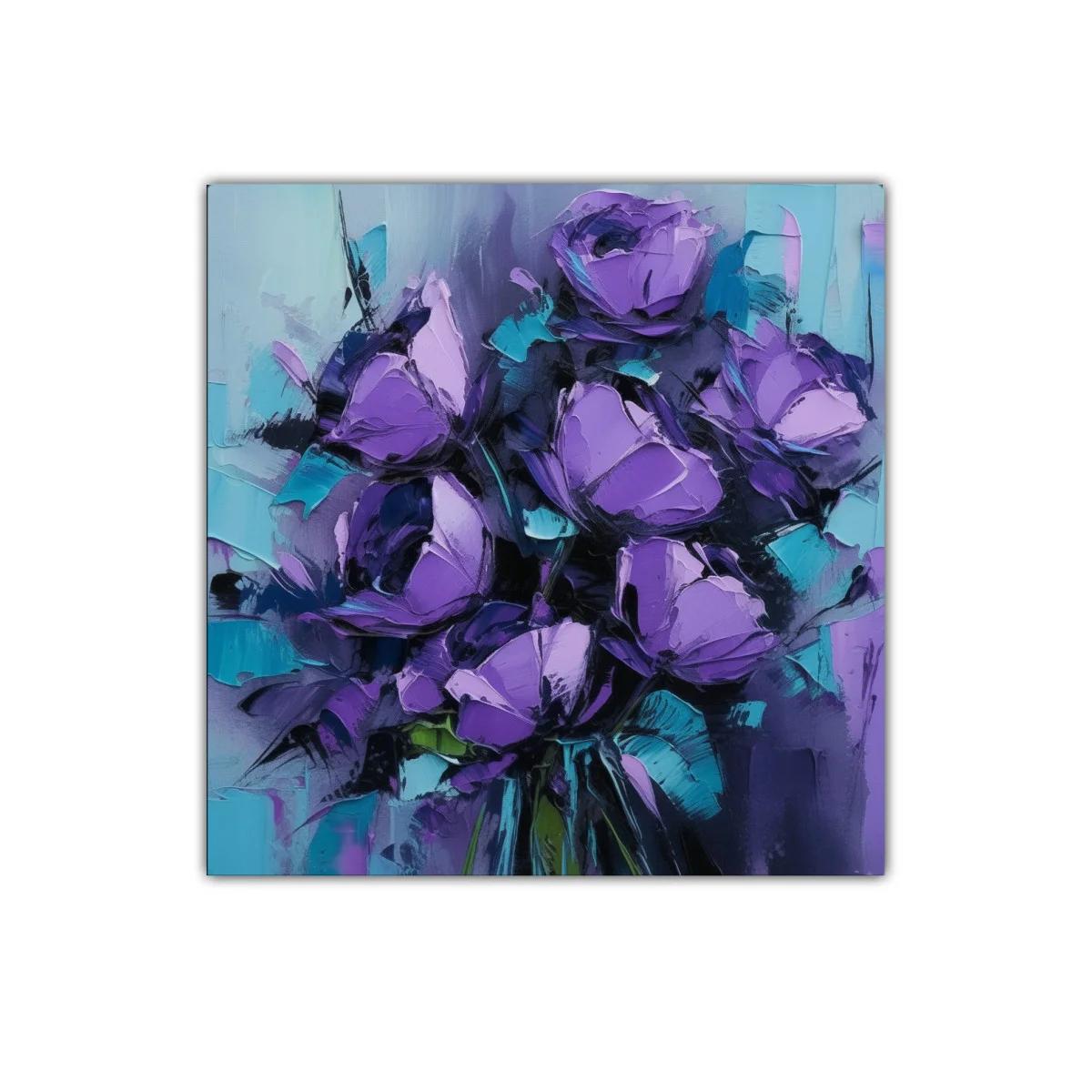 Elegancia floral en tonos morados y azules vibrantes
