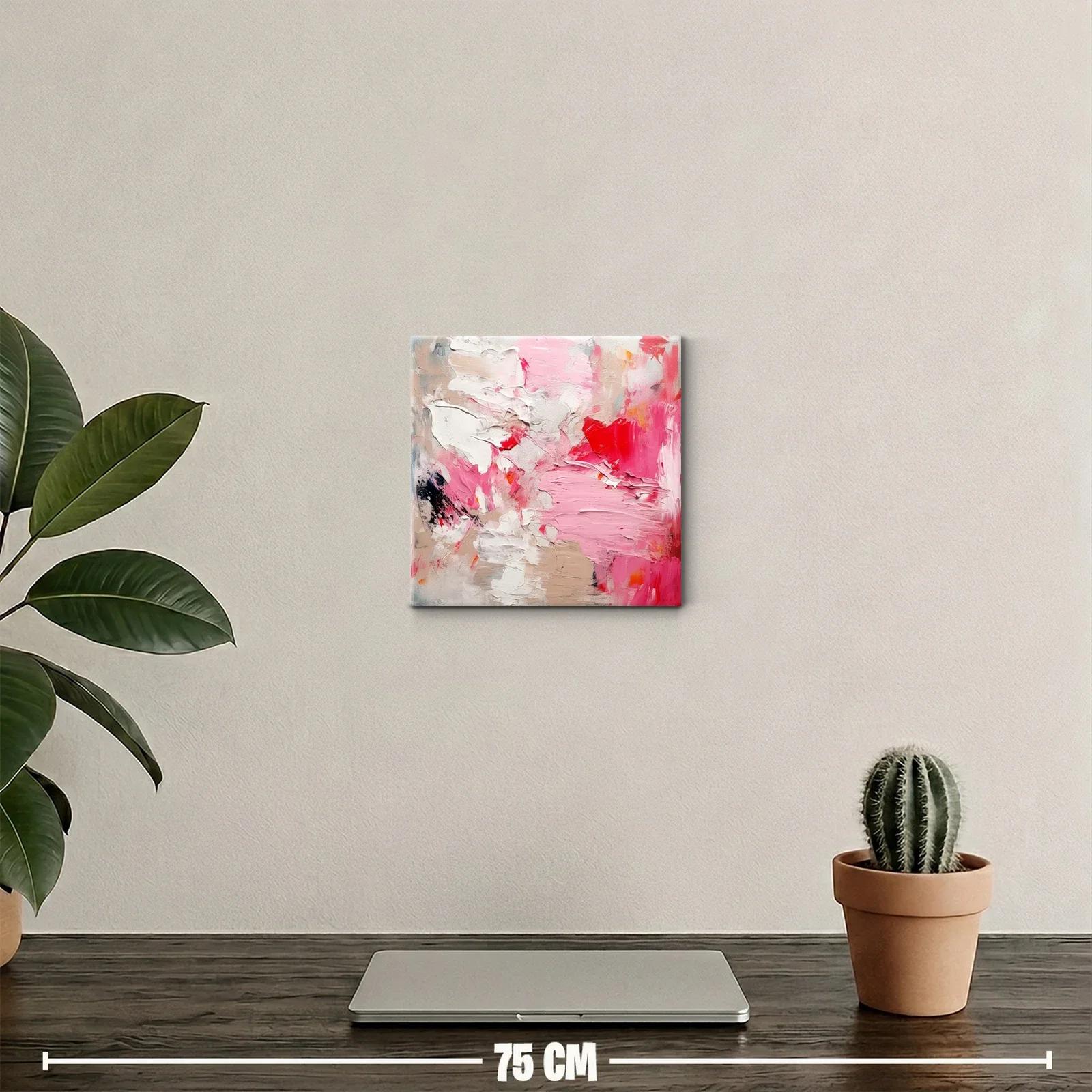 Cuadro decorativo con textura en tonos rosas y rojos vivos — miniatura 2