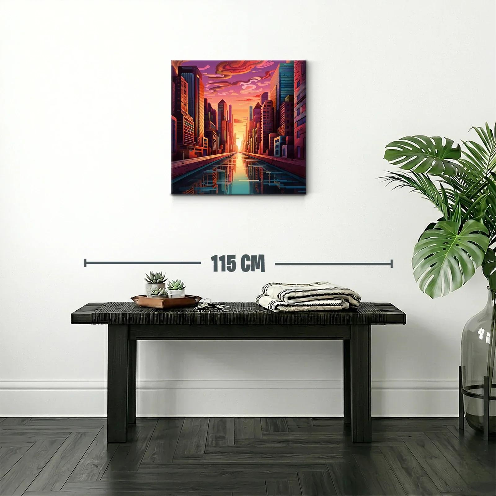 Atardecer urbano con reflejos de luz dorada y rosa — miniatura 2