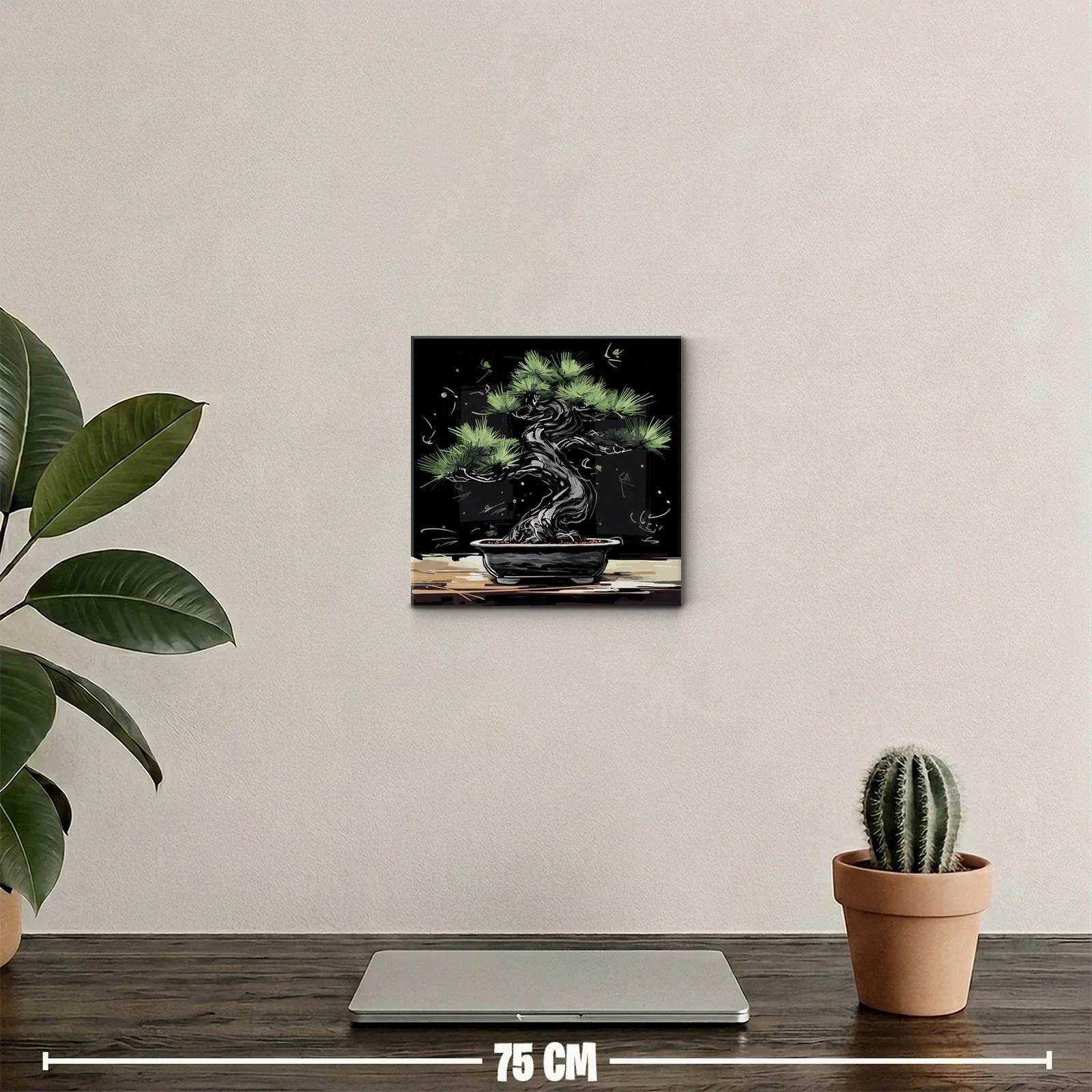 Bonsái elegante con tonos verdes y negros — miniatura 2