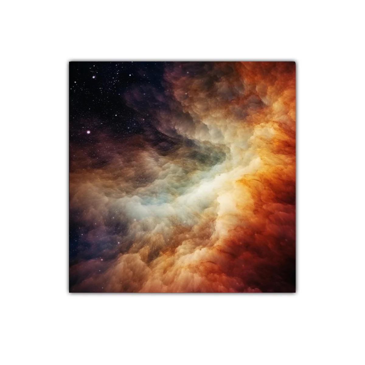 Vibrante abstracción nebulosa con tonos cálidos y estelares — imagen principal