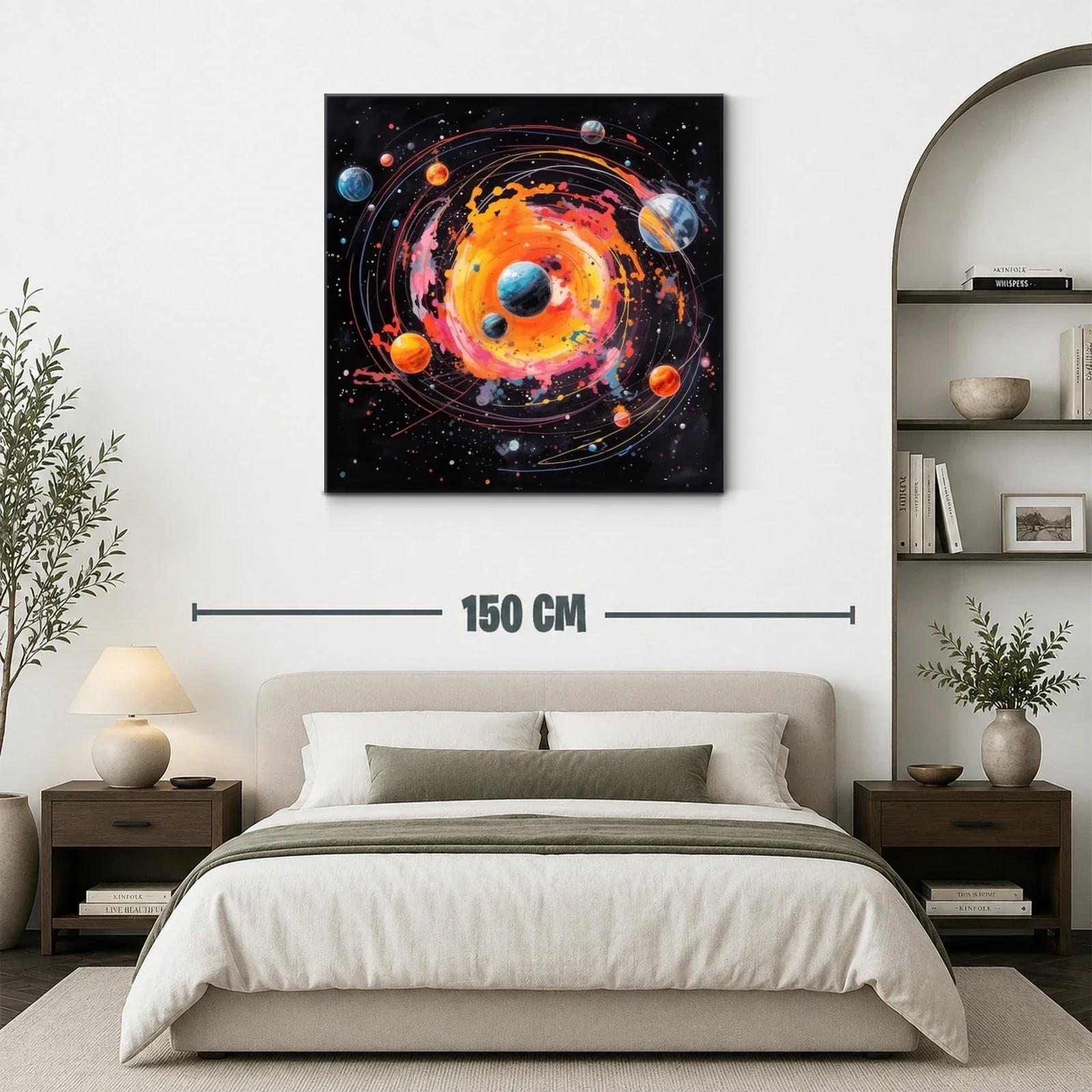 Explosión cósmica con planetas en órbitas vibrantes — miniatura 3