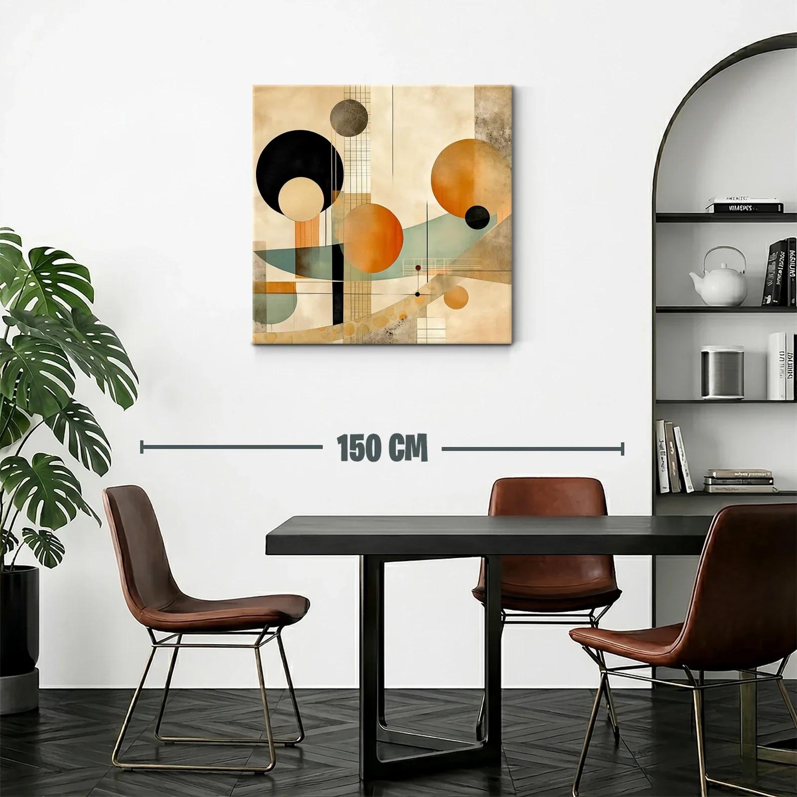 Arte abstracto con formas circulares en tonos cálidos y neutros — miniatura 2