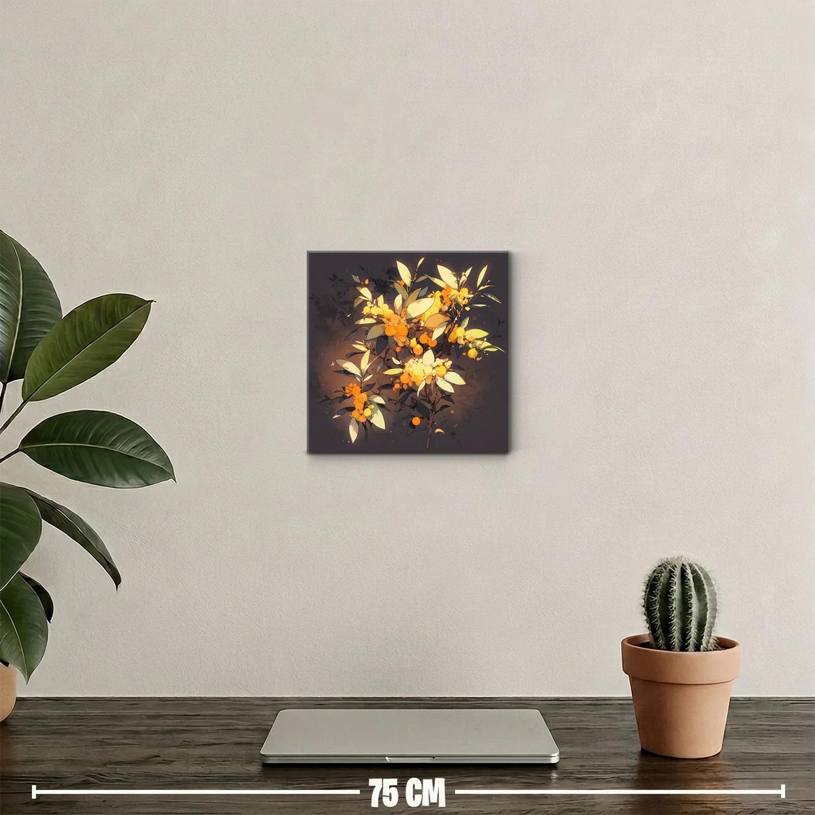 Cuadro decorativo con ramo de flores en tonos cálidos y elegantes — miniatura 2