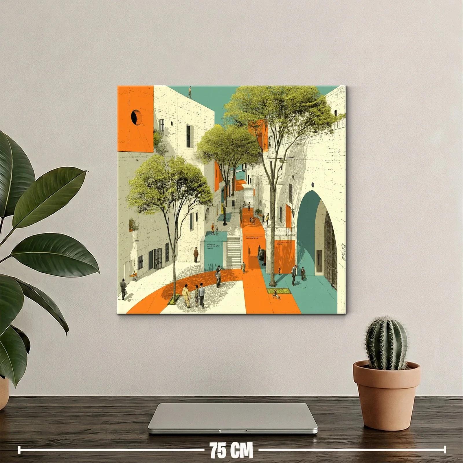 Calle urbana con contraste vibrante y árboles icónicos — miniatura 2