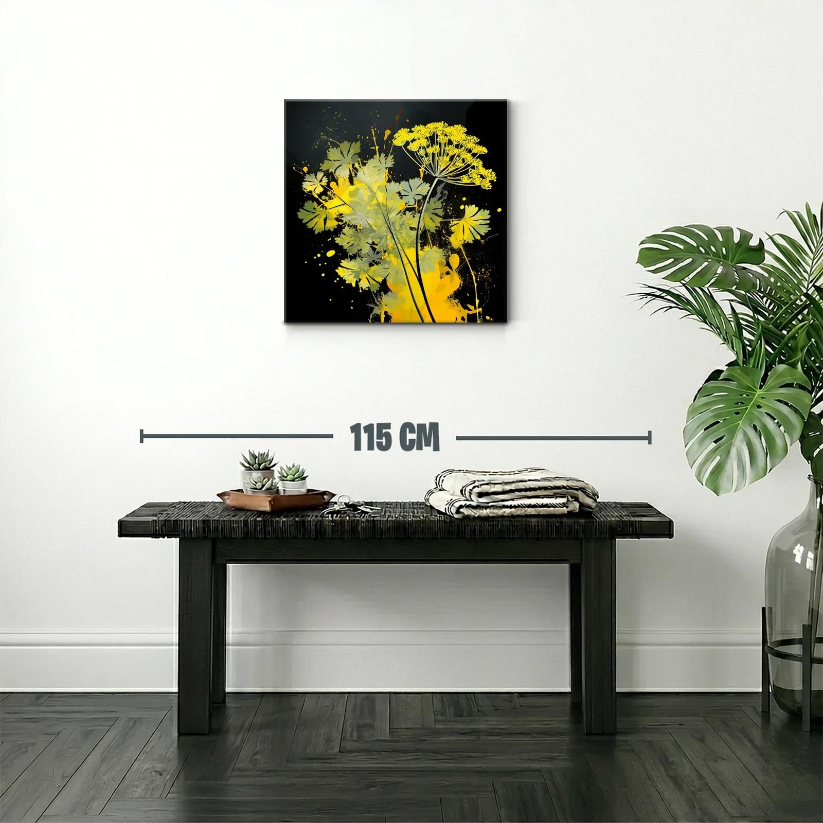 Flores amarillas vibrantes sobre fondo oscuro moderno — miniatura 2