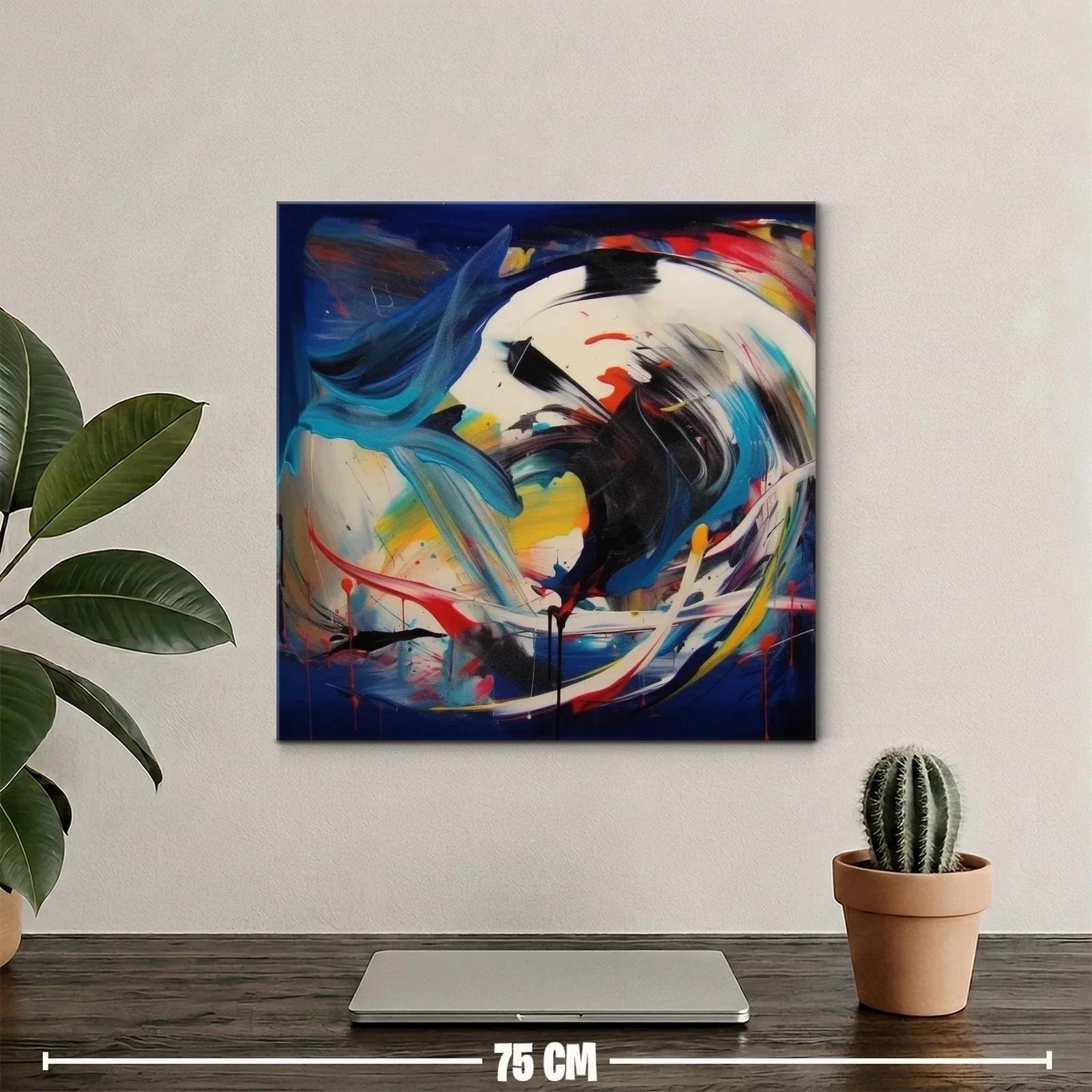 Cuadro abstracto vibrante con energía y movimiento dinámico — miniatura 2