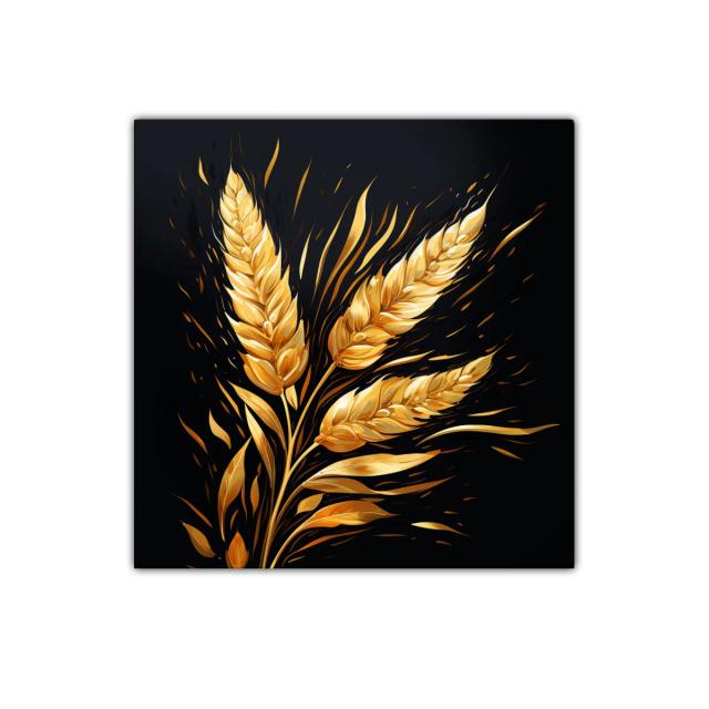 Elegancia dorada con espigas en fondo oscuro