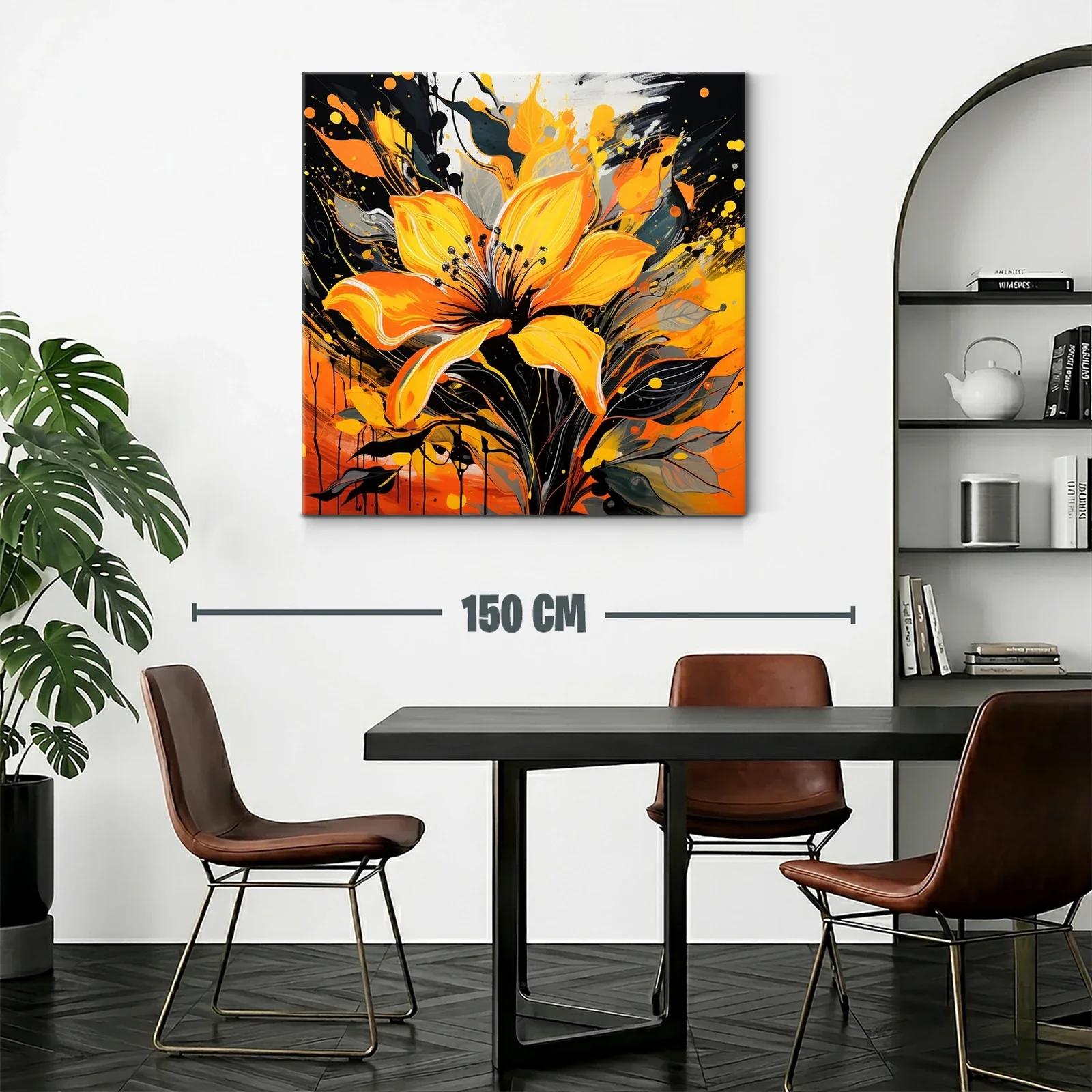 Flor vibrante con explosión de tonos naranja y negro — miniatura 2