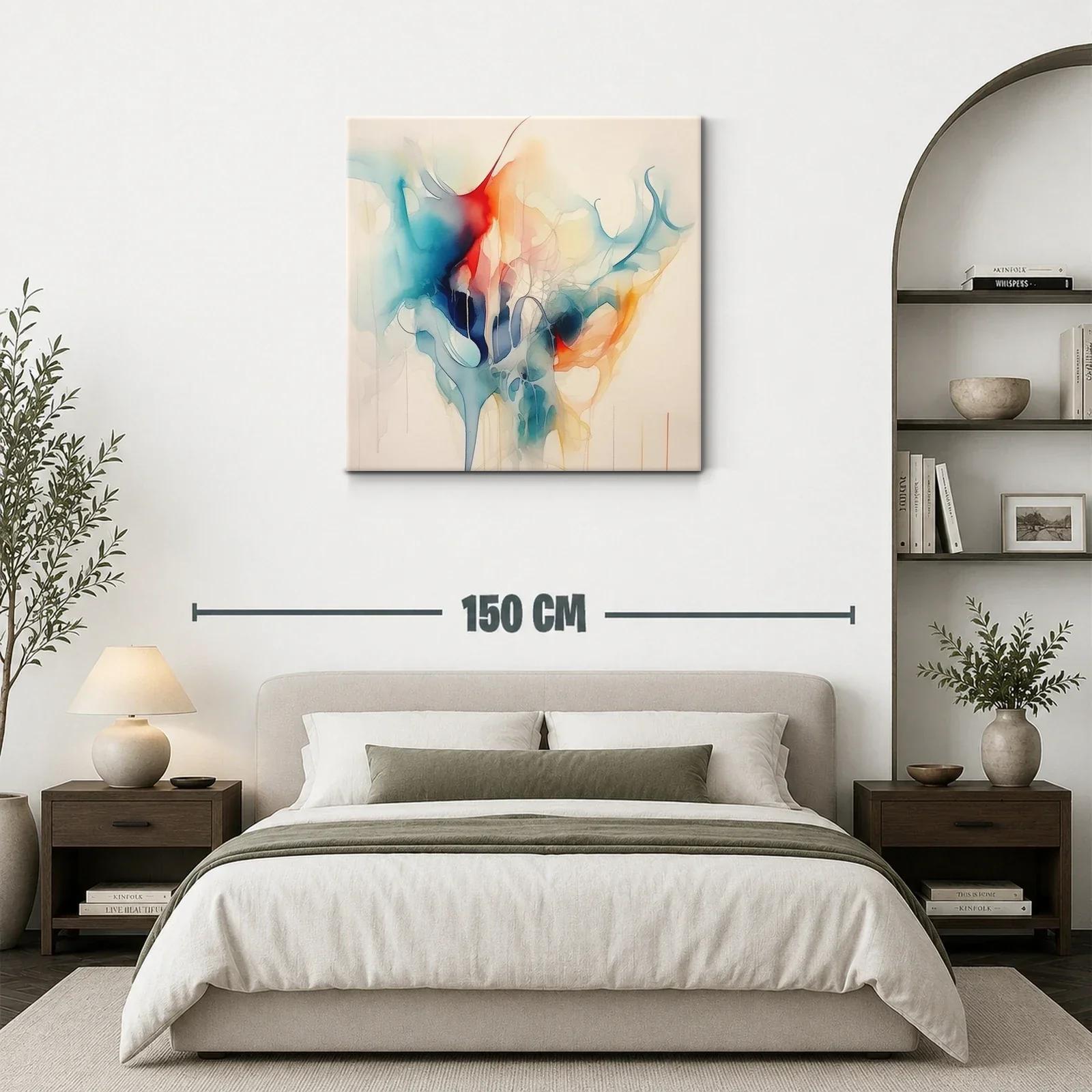 Obra abstracta con tonos intensos y suaves fluidos — miniatura 3