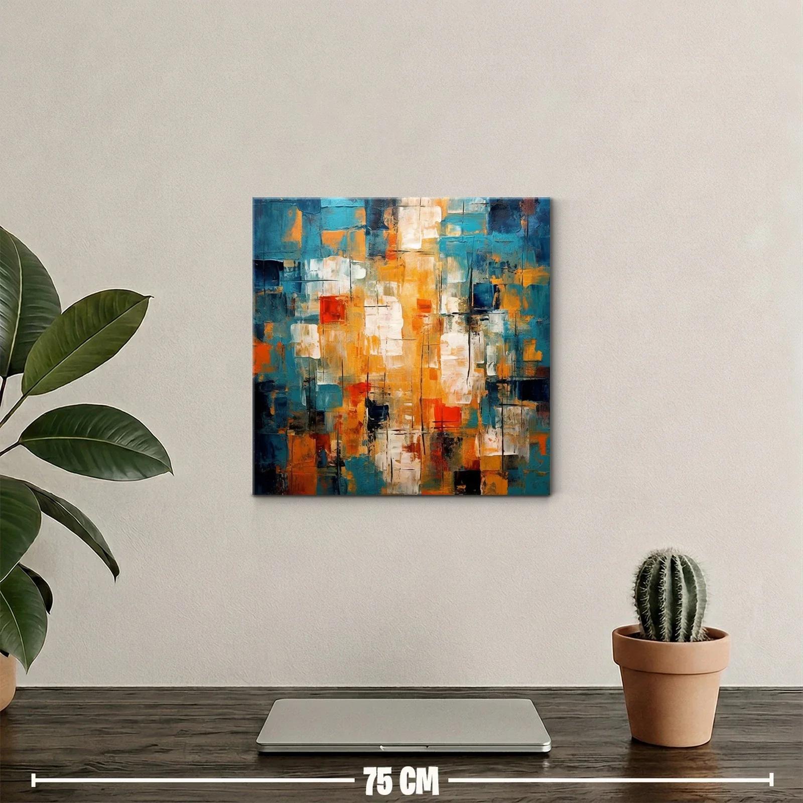 Cuadro abstracto con juego de luces y contrastes cálidos — miniatura 2