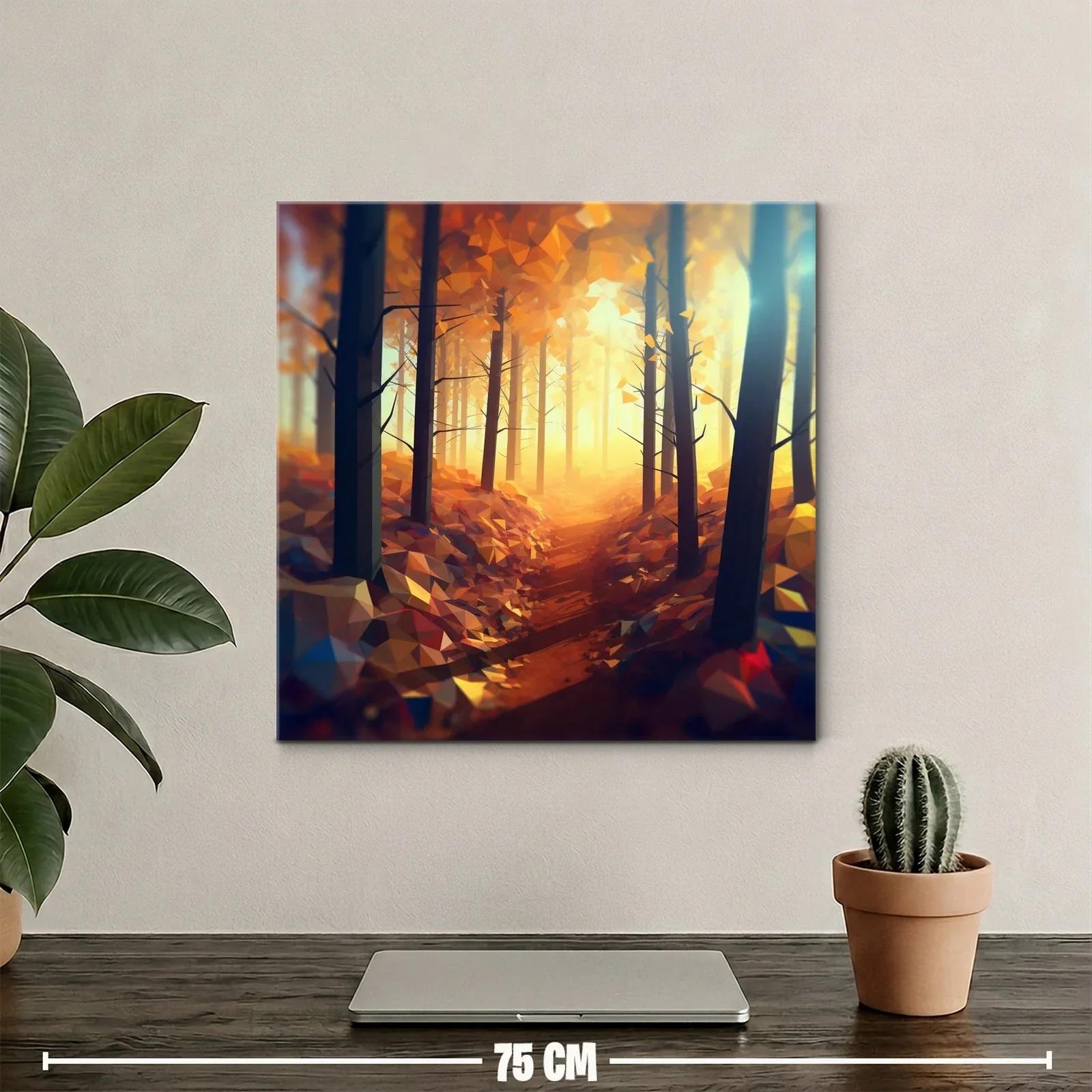 Camino dorado entre árboles en bosque otoñal — miniatura 2