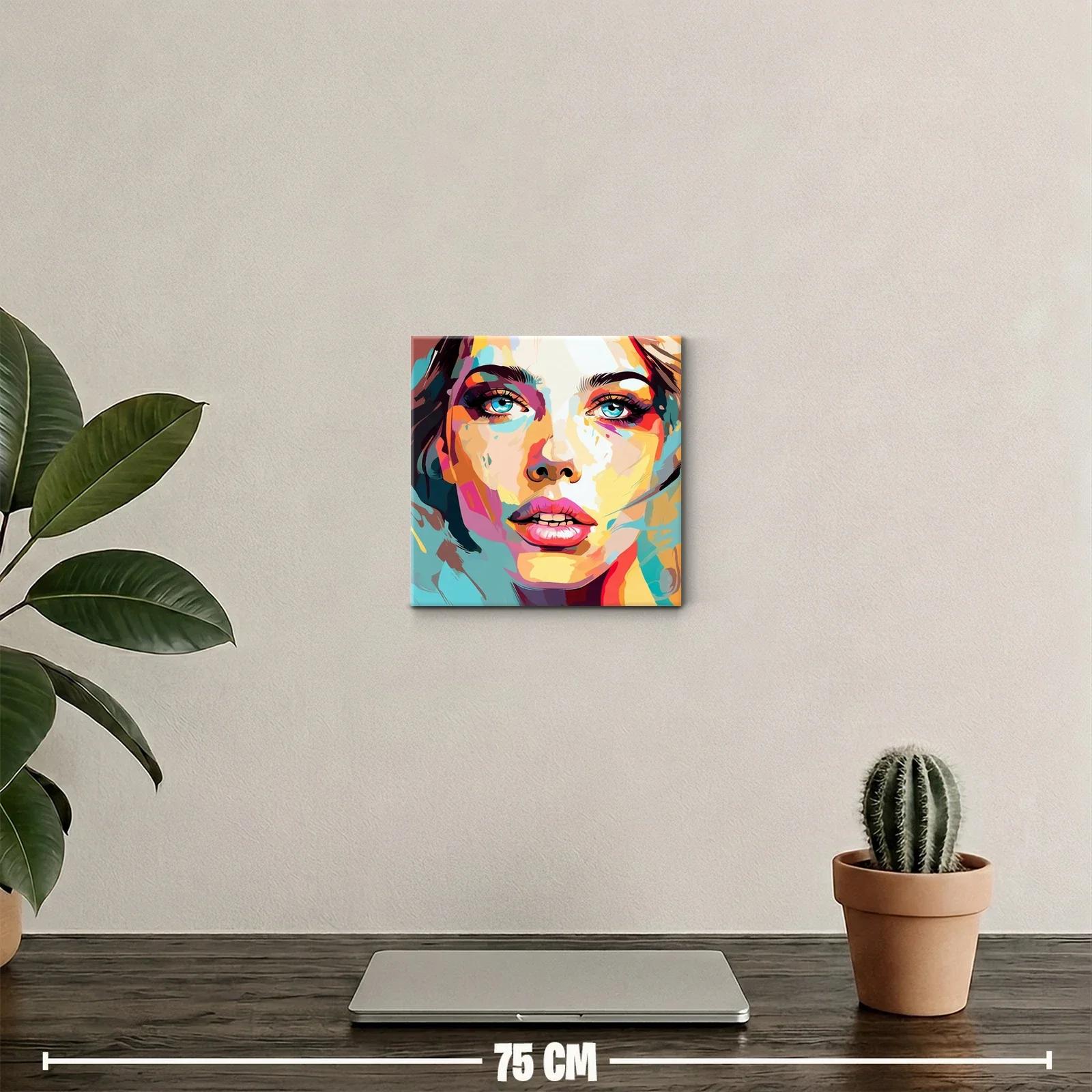 Retrato femenino vibrante con colores intensos y mirada intensa — miniatura 2