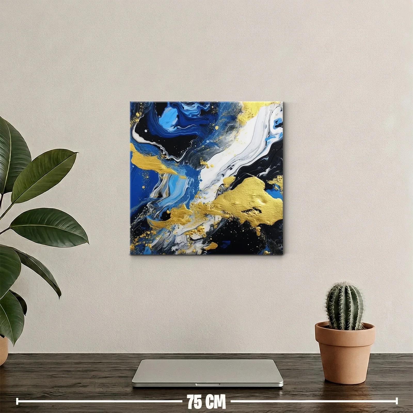 Abstracto vibrante en azul negro y dorado elegante — miniatura 2